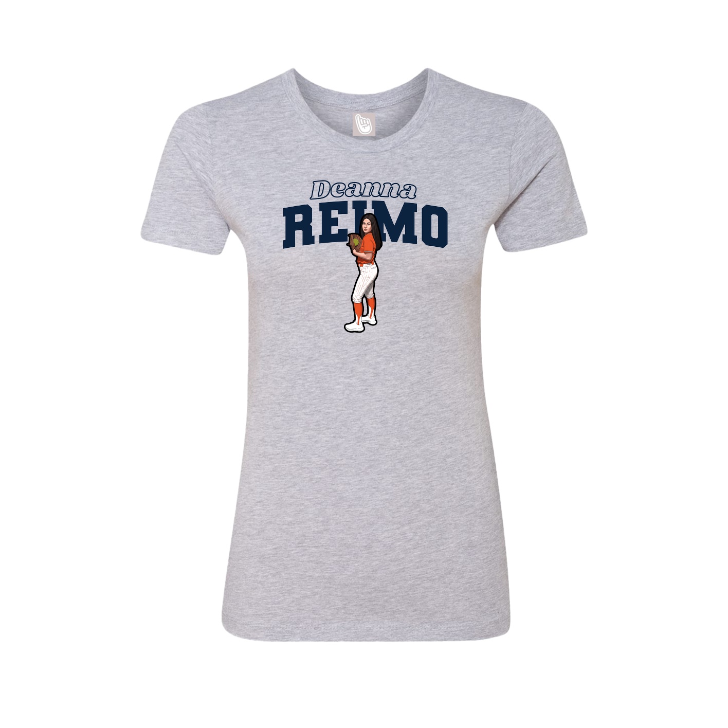 Fitted Women's Tee — Name Arch in Grey