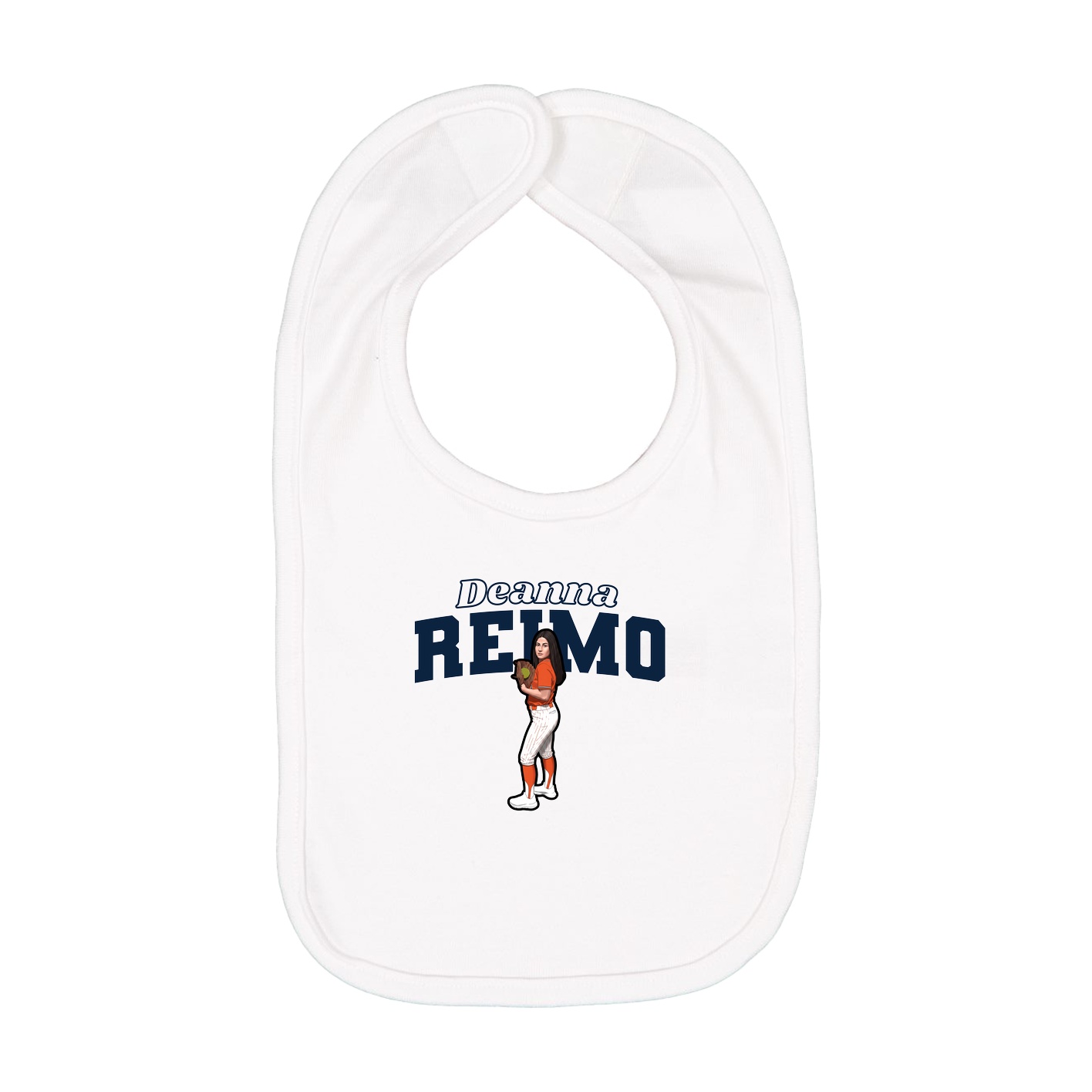Infant Bib — Name Arch in White