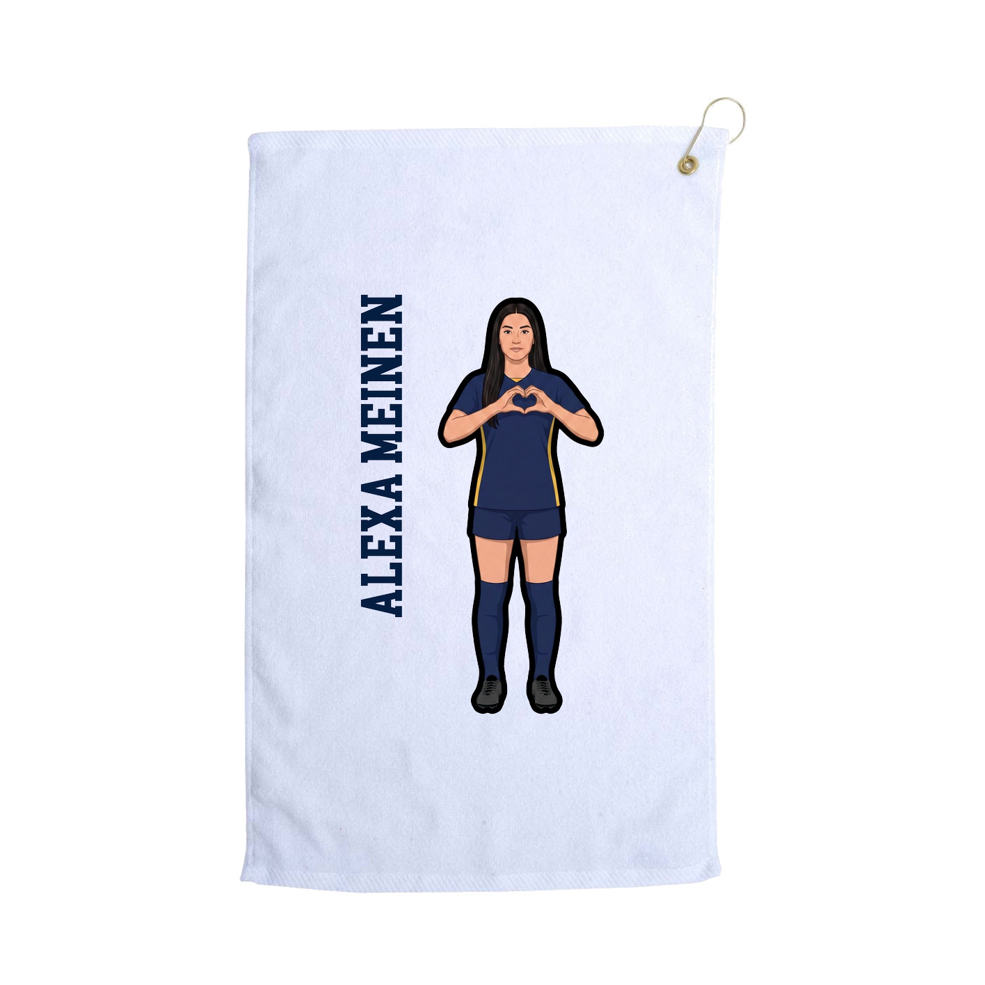 Golf Towel — Name Vertical in White