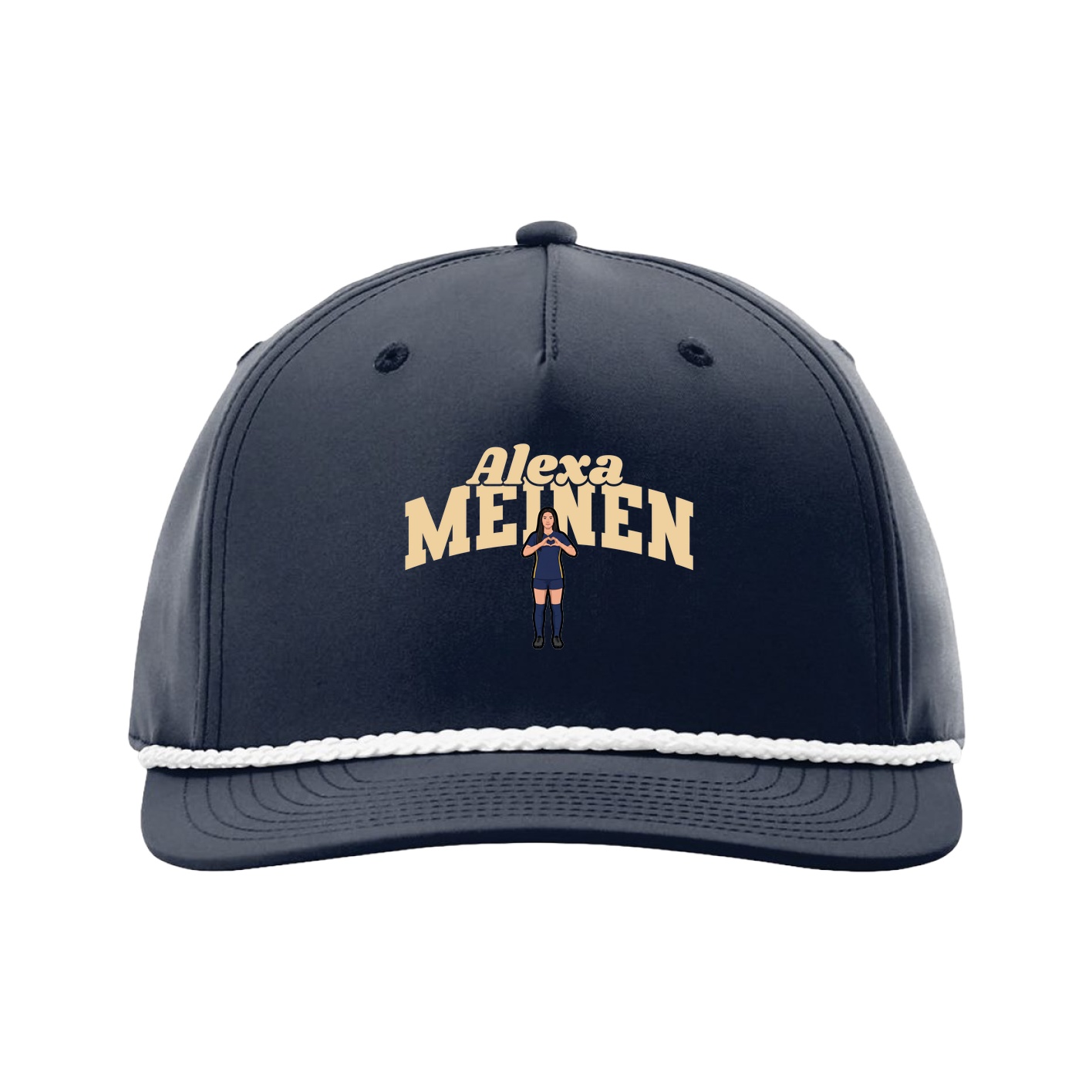 Five-Panel Classic Rope Cap — Signature Arch in Navy