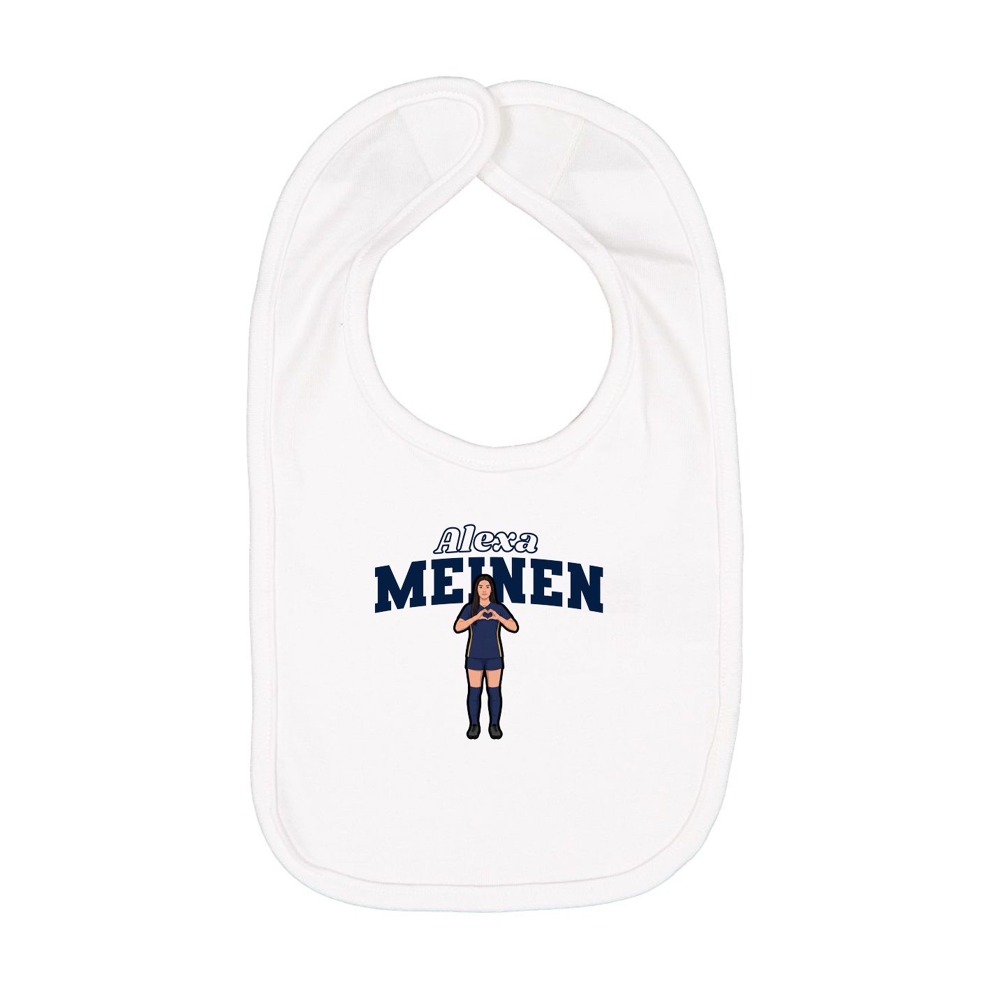 Infant Bib — Name Arch in White