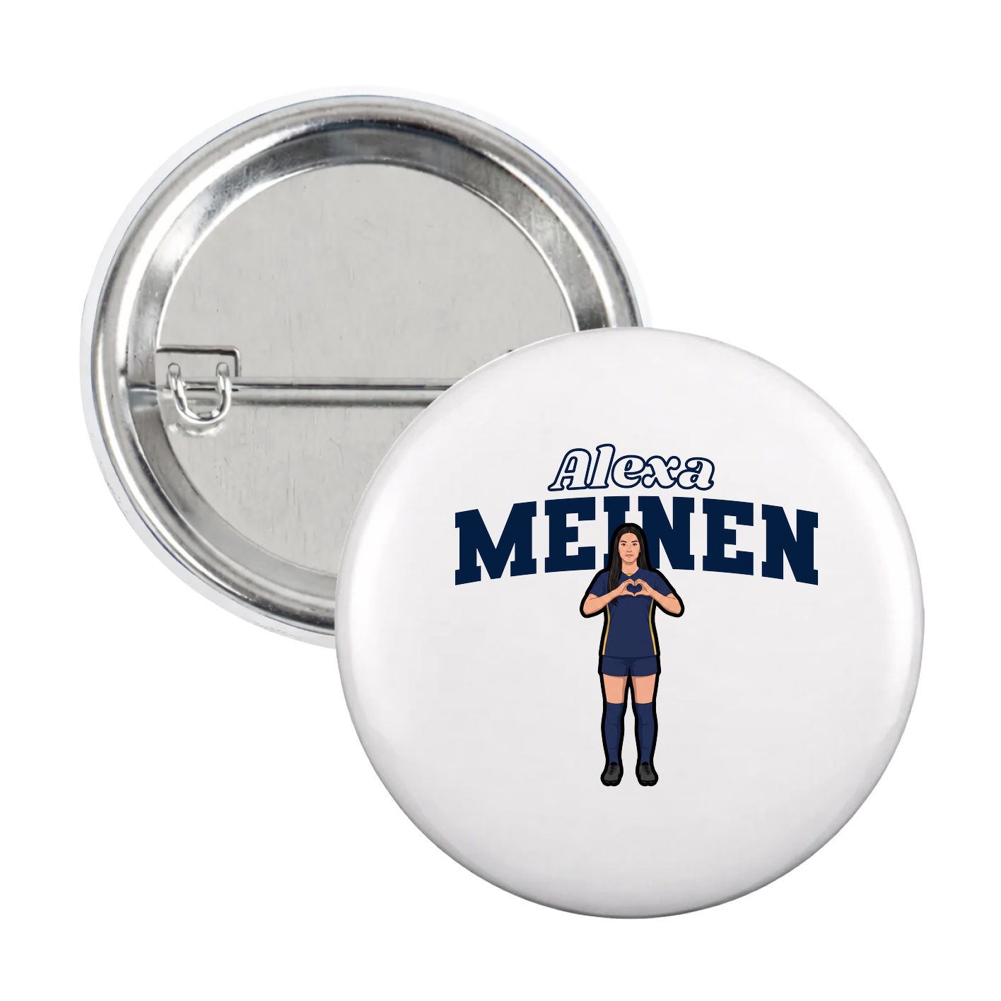 Game Day Button — Name Arch in White