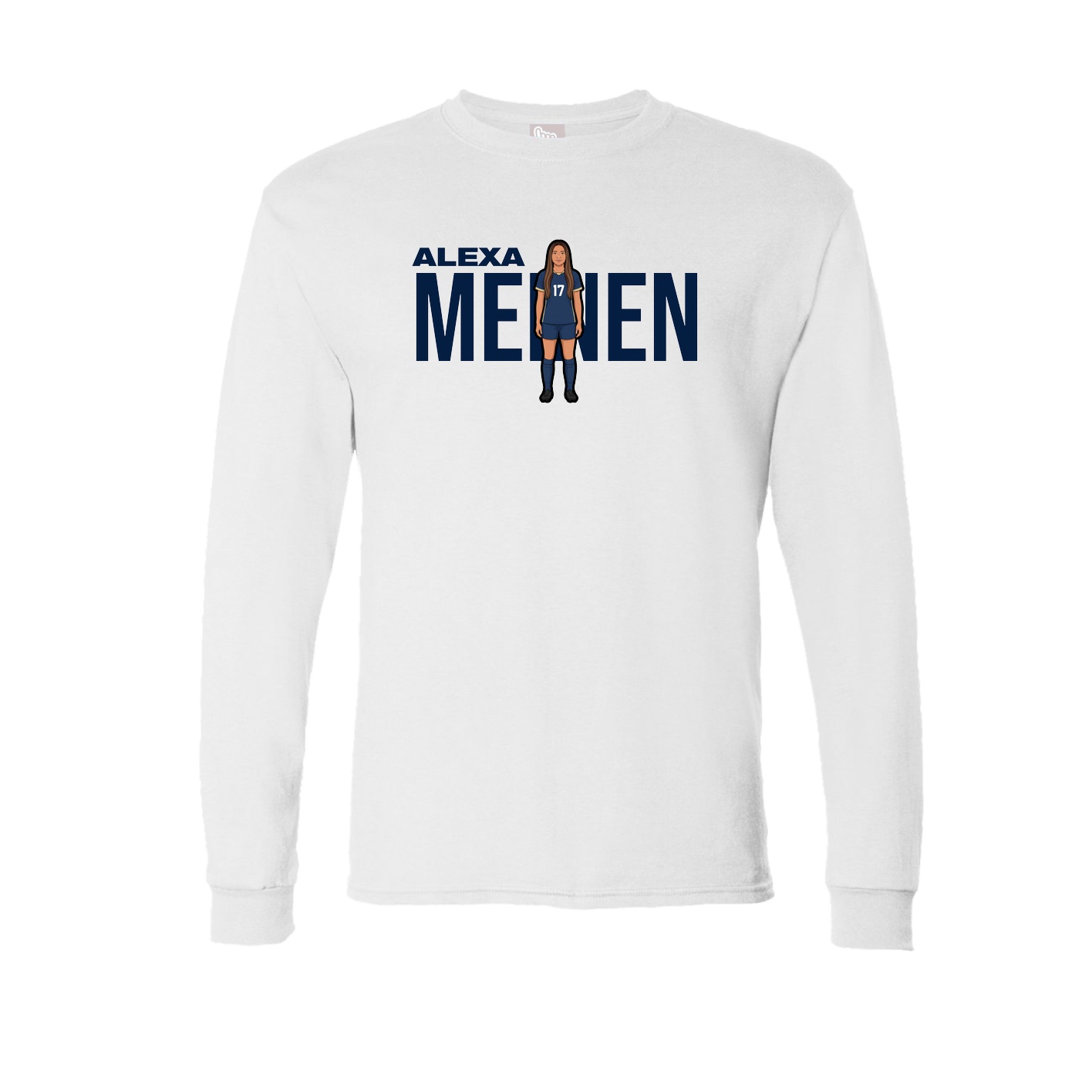 Long Sleeve Tee — Player Name in White