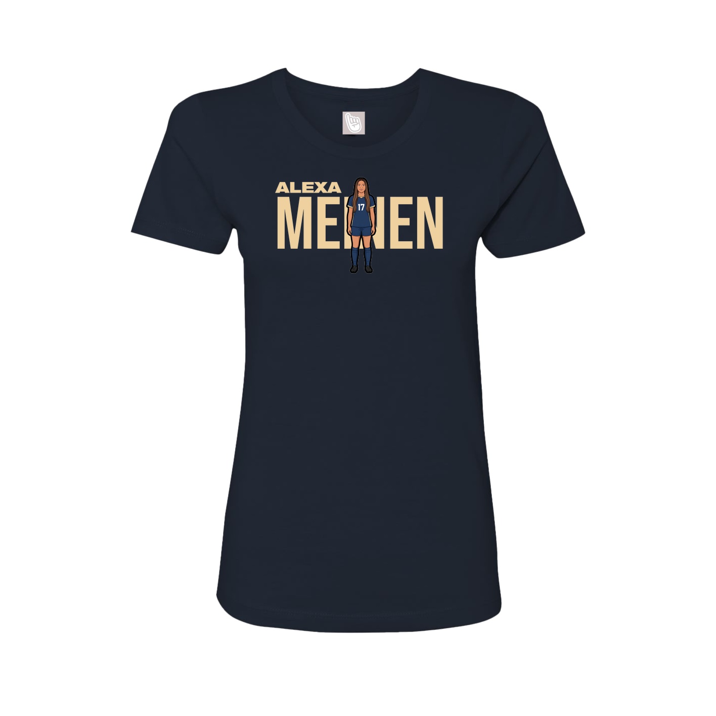 Fitted Women's Tee — Player Name in Navy