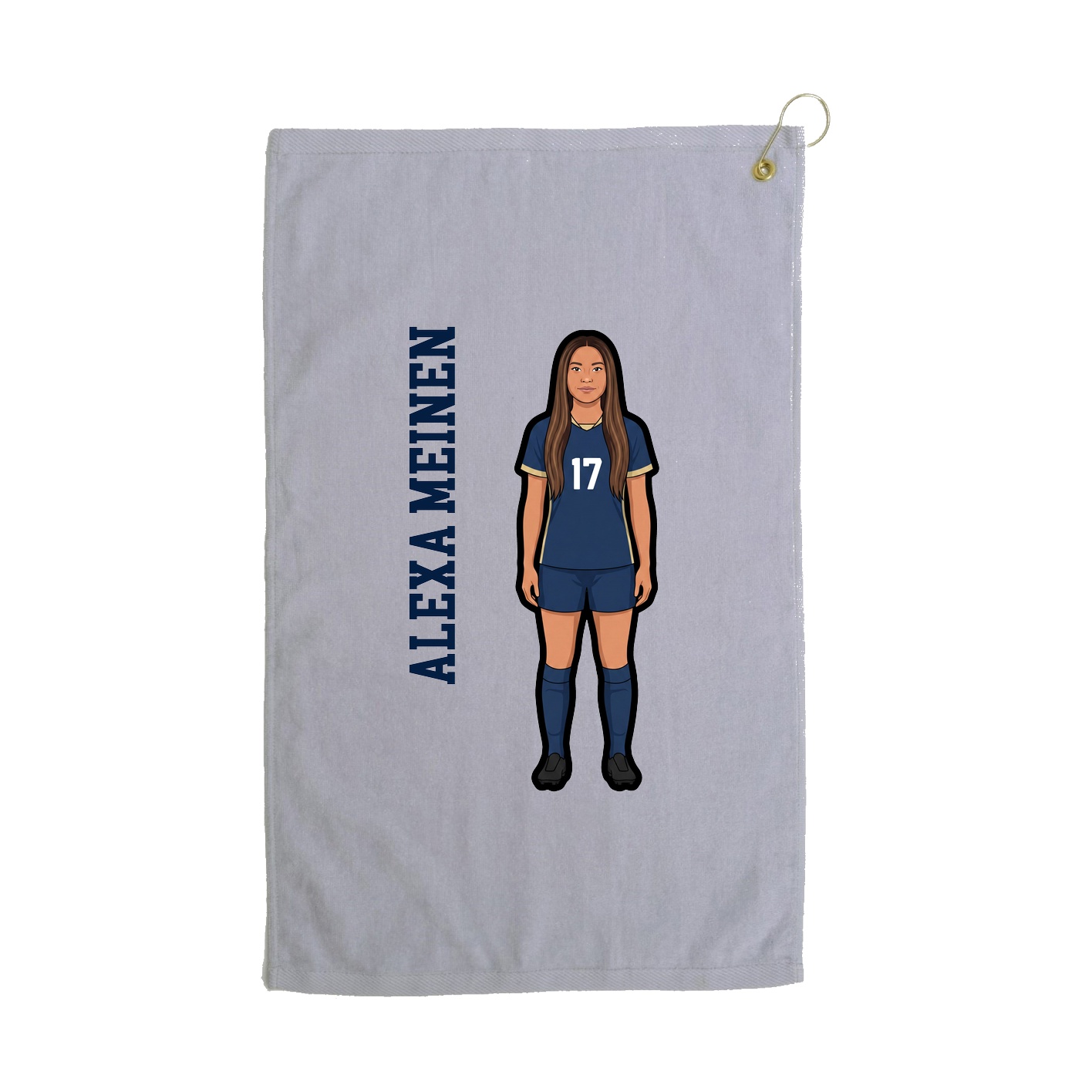 Golf Towel — Name Vertical in Grey