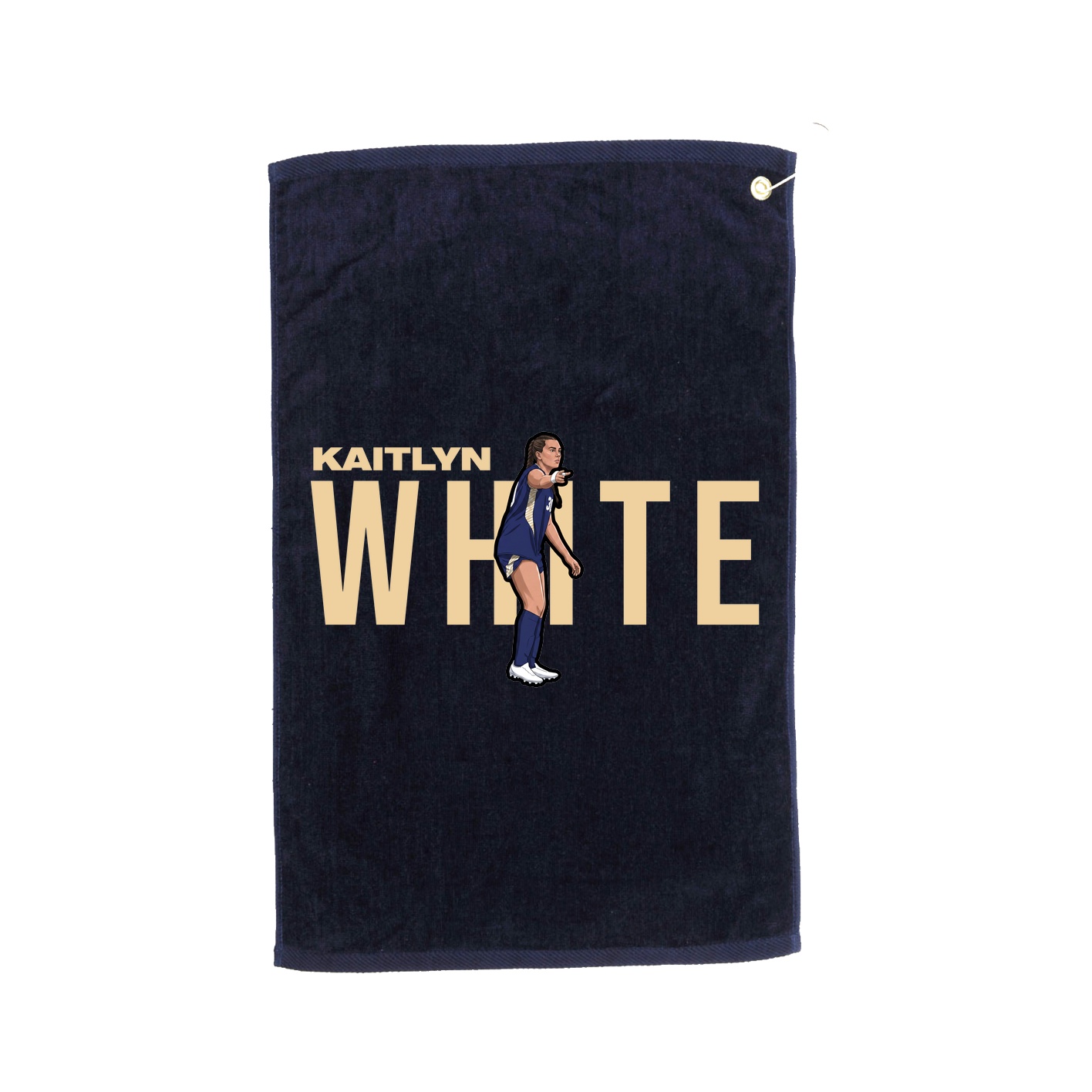 Golf Towel — Player Name in Navy