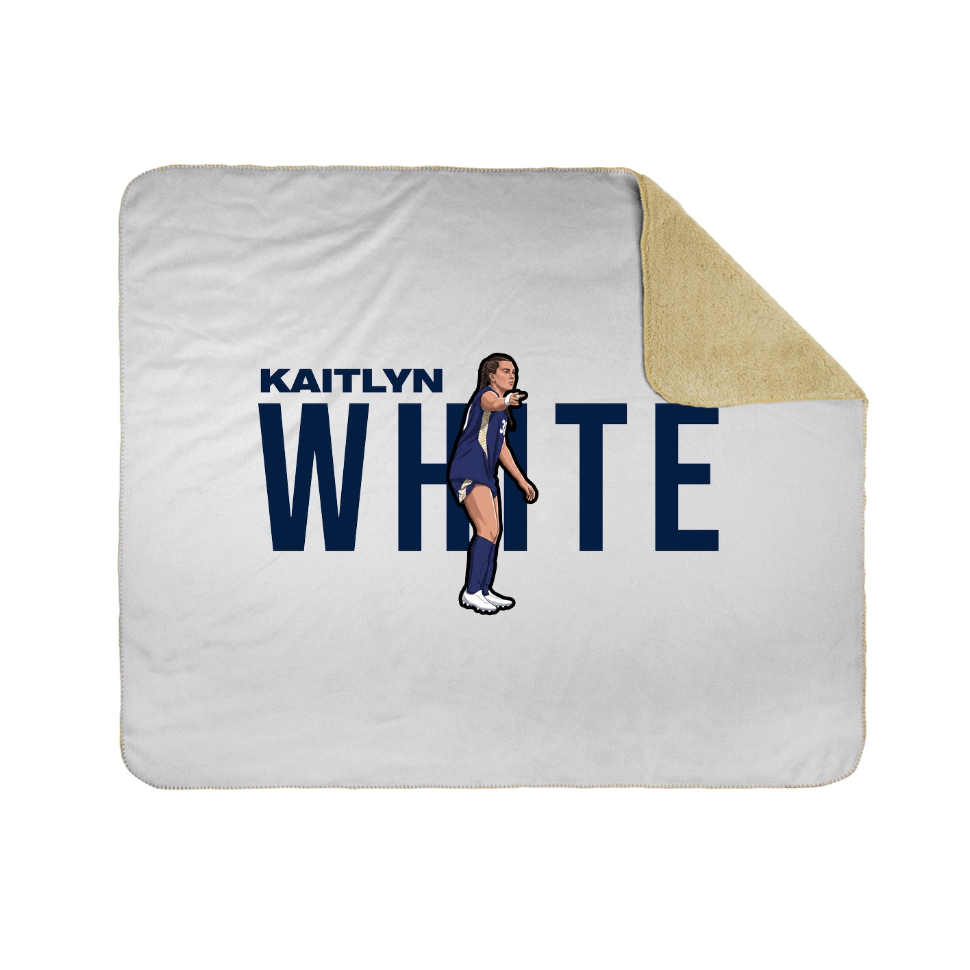 Throw Blanket — Player Name in White