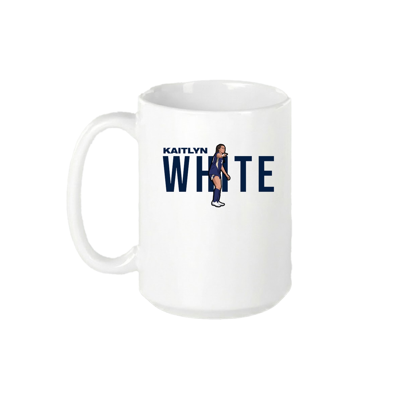 15oz Coffee Mug — Player Name in White
