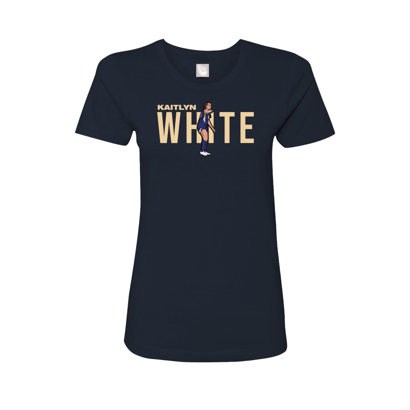 Fitted Women's Tee — Player Name in Navy