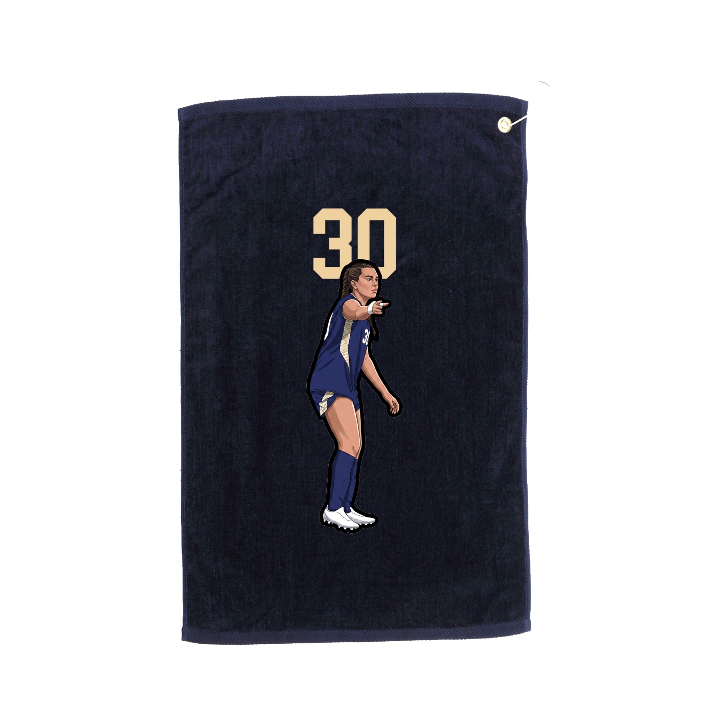 Golf Towel — Number Top in Navy