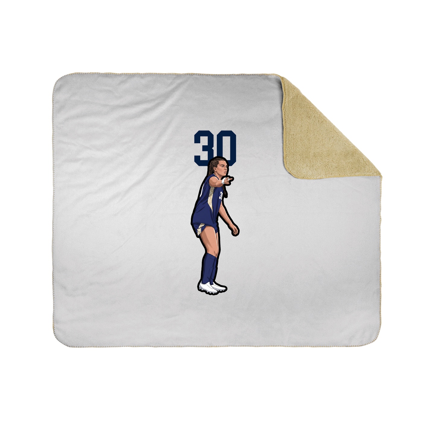 Throw Blanket — Number Top in White