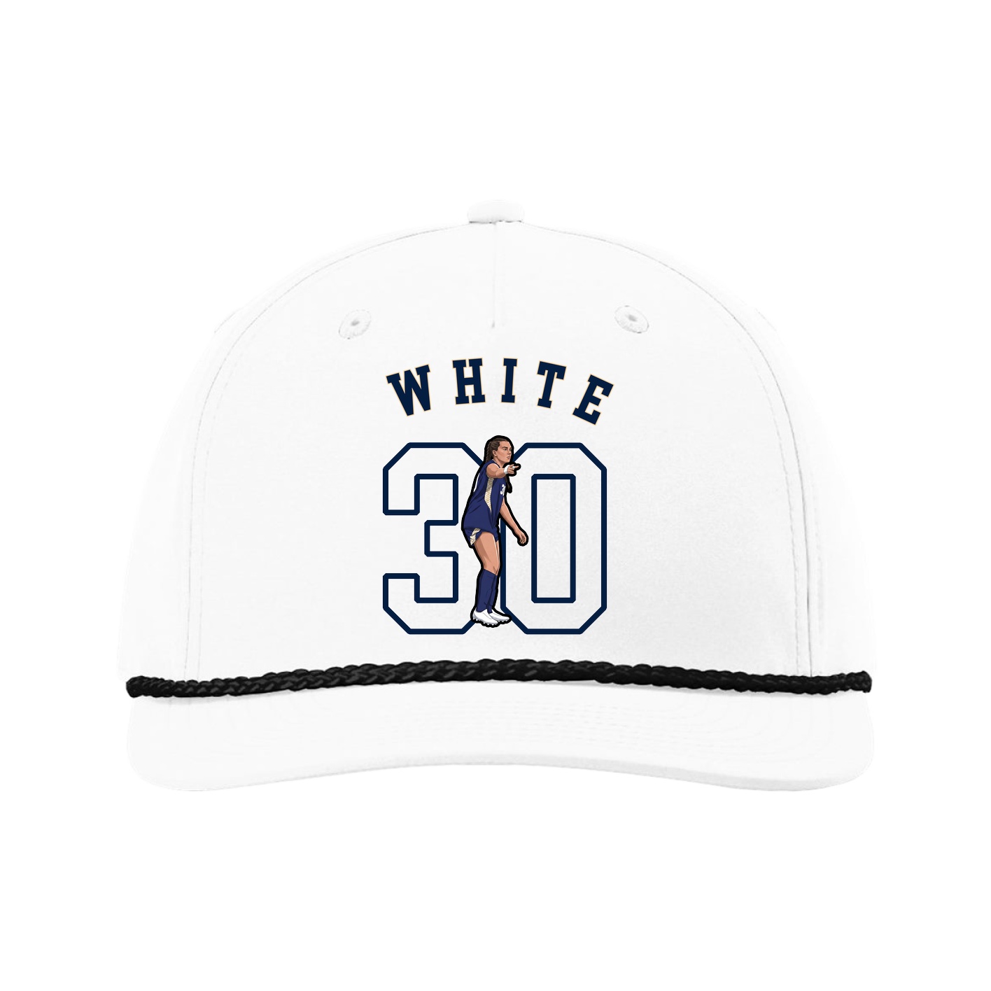 Five-Panel Classic Rope Cap — Shirsey Arch in White