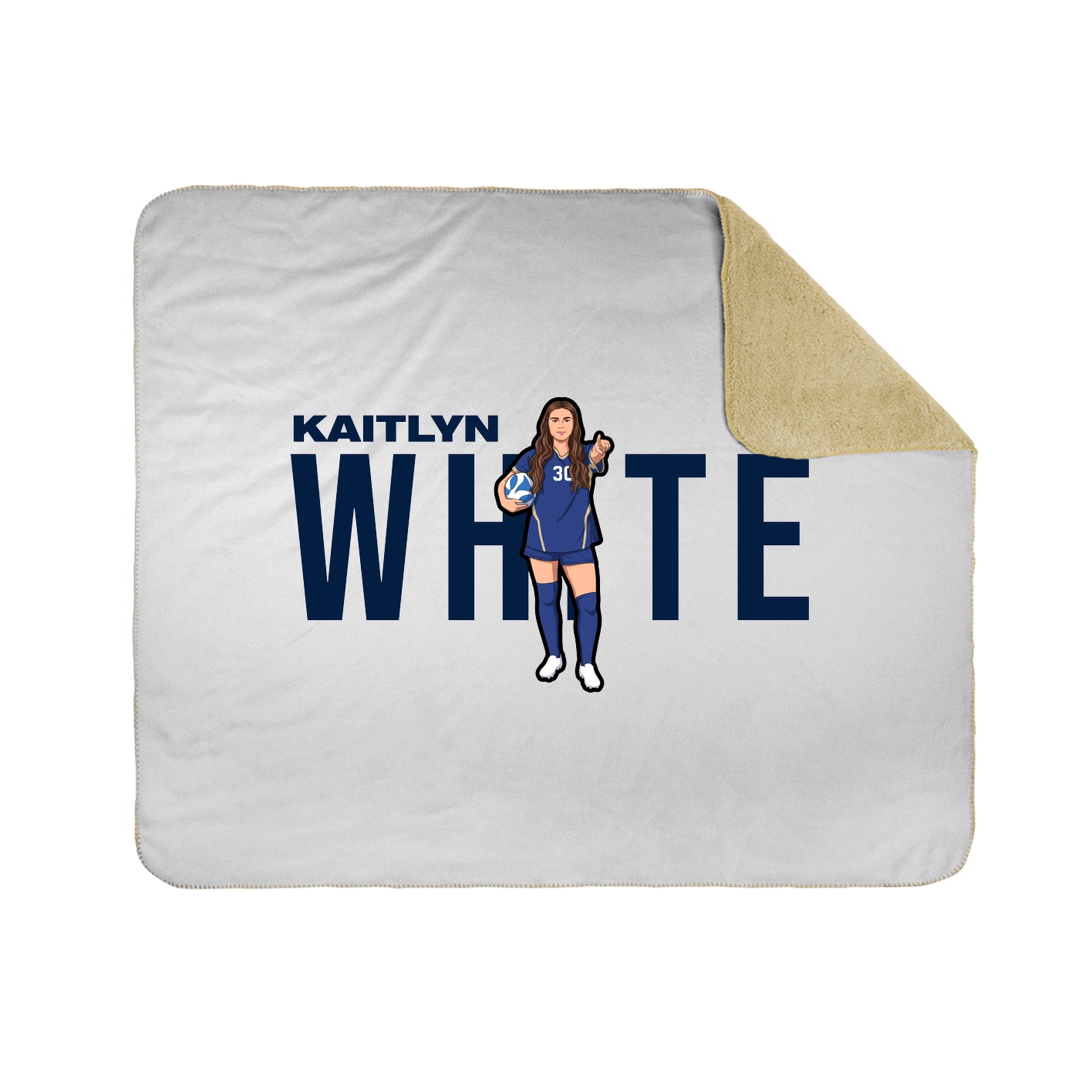 Throw Blanket — Player Name in White