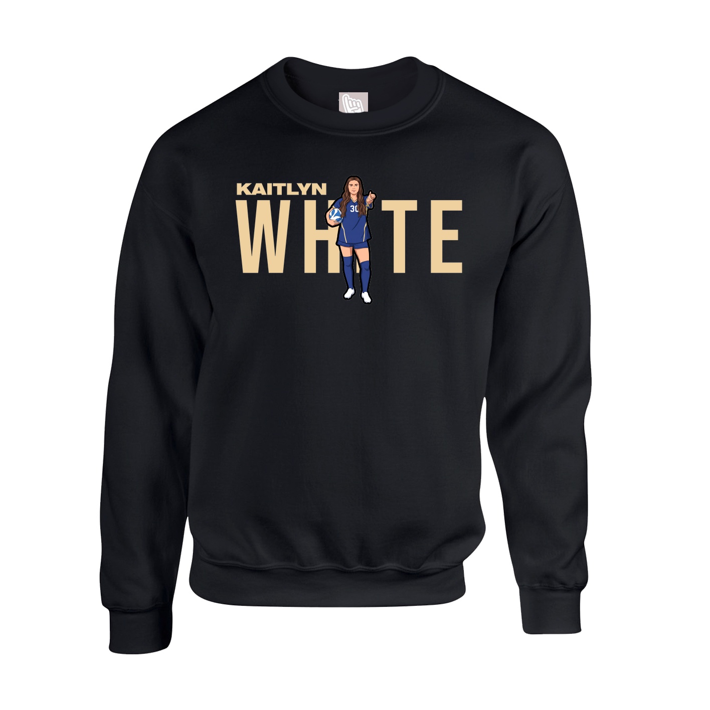 Fleece Crew — Player Name in Black