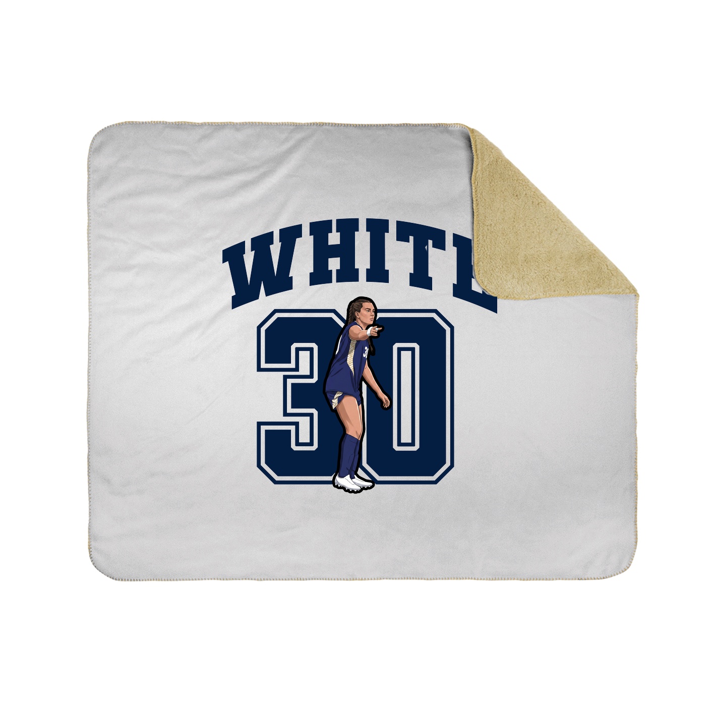 Throw Blanket — Number in White