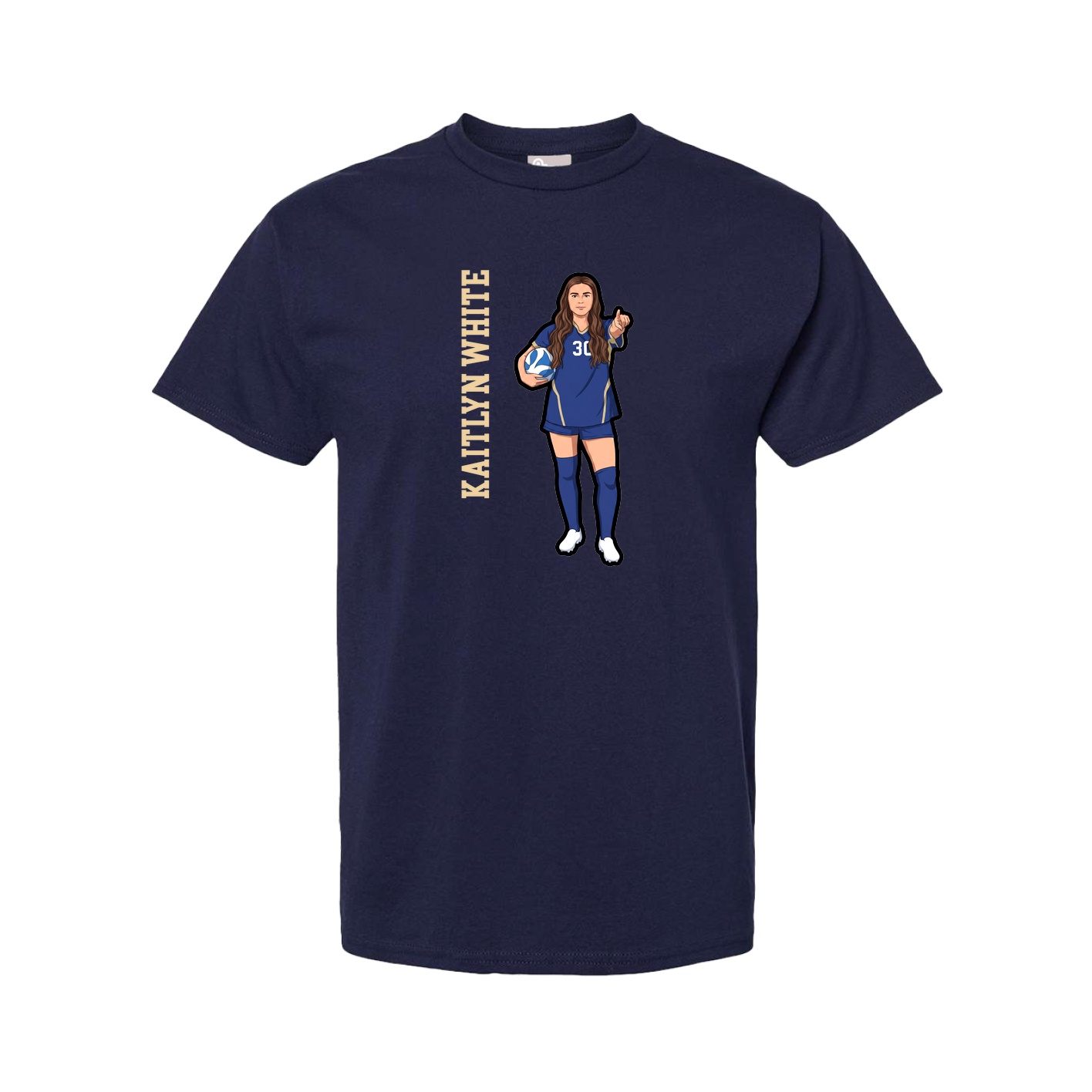 Tee — Name Vertical in Navy