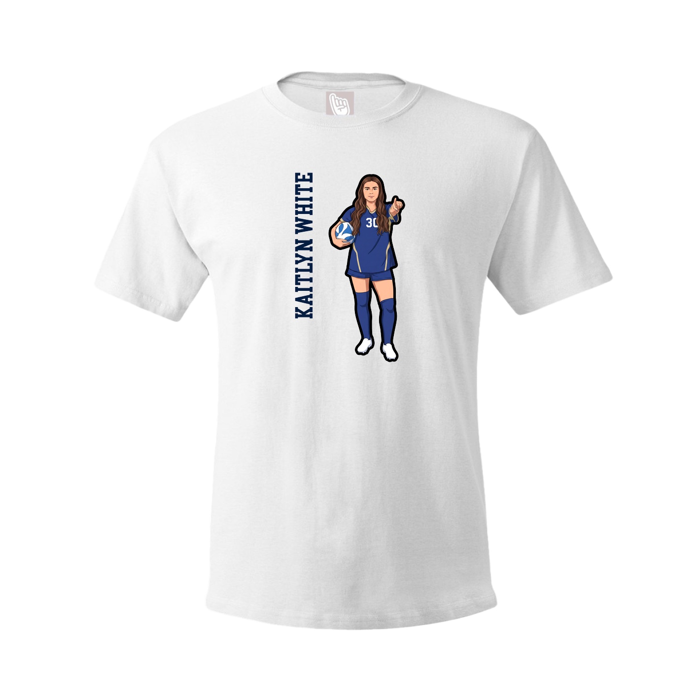 Youth Tee — Name Vertical in White