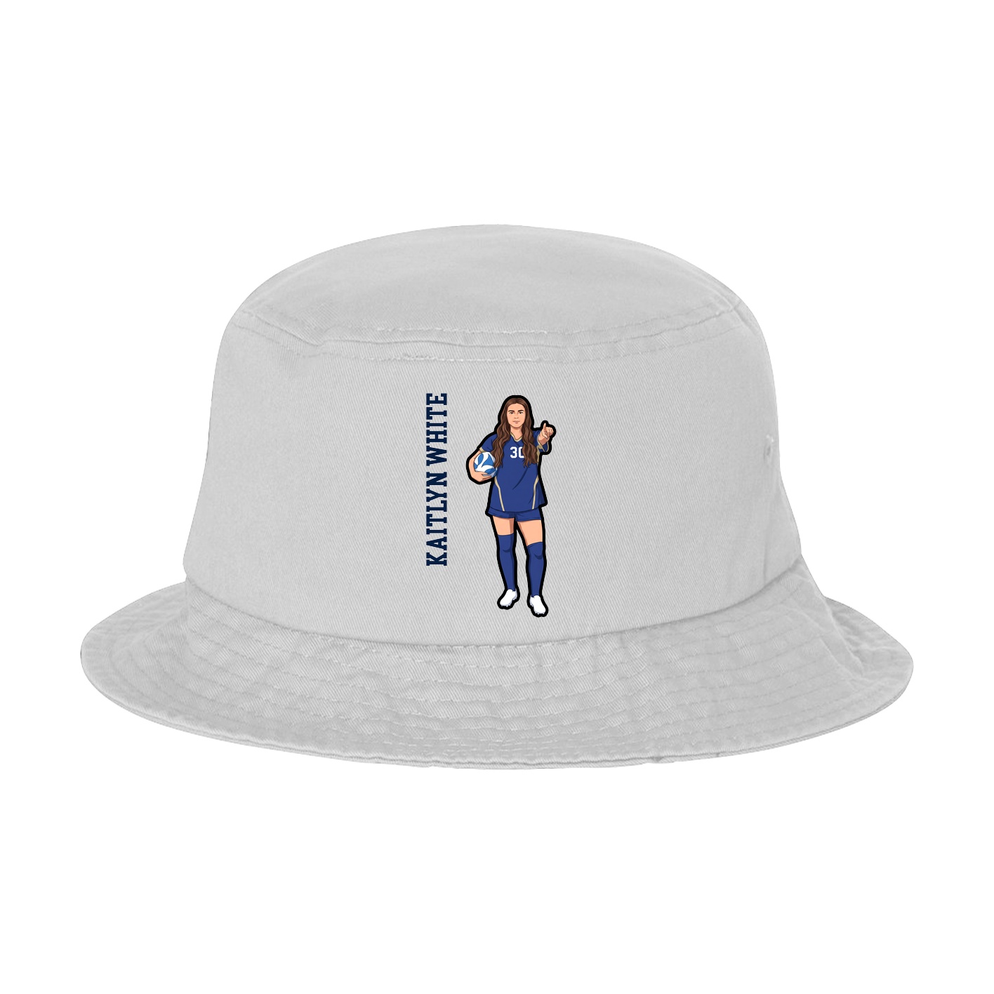 Bucket Cap — Name Vertical in White