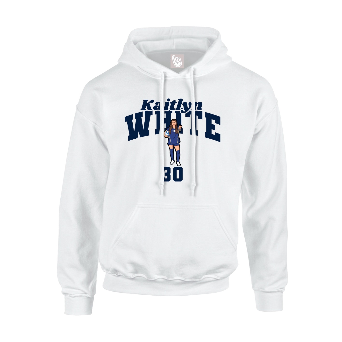 Youth Hoodie — Signature Arch in White