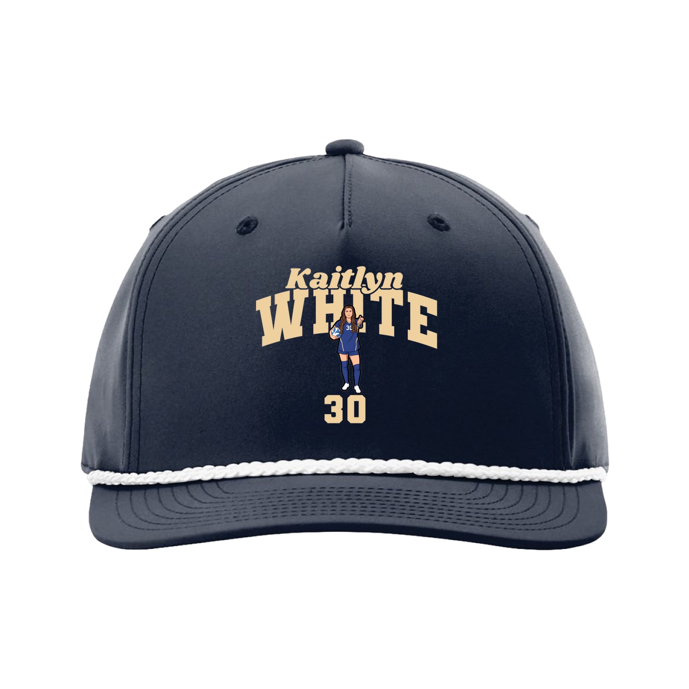 Five-Panel Classic Rope Cap — Signature Arch in Navy