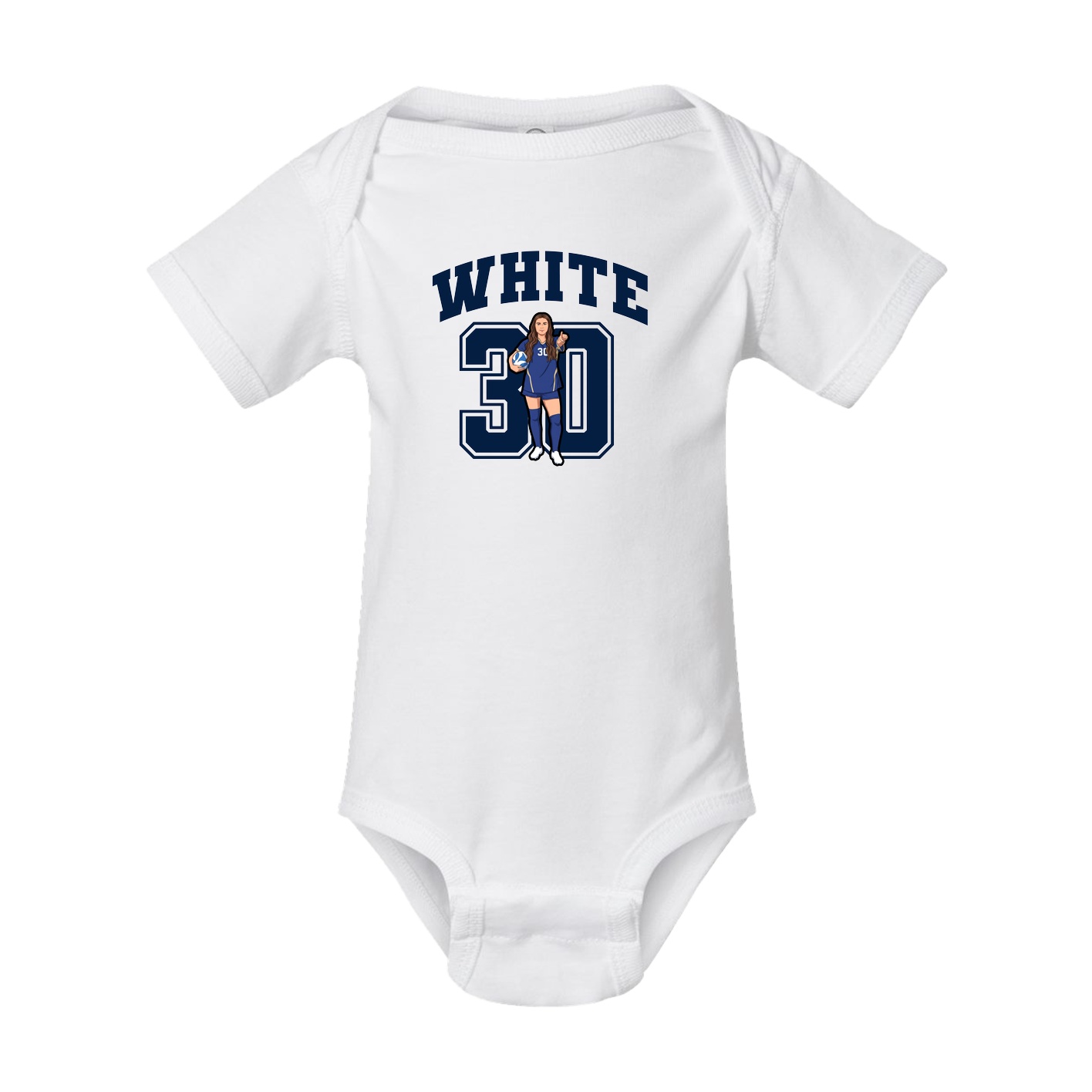 Baby Onesie — Number in White