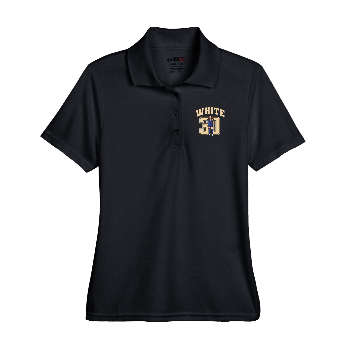 Performance Polo — Number in Black