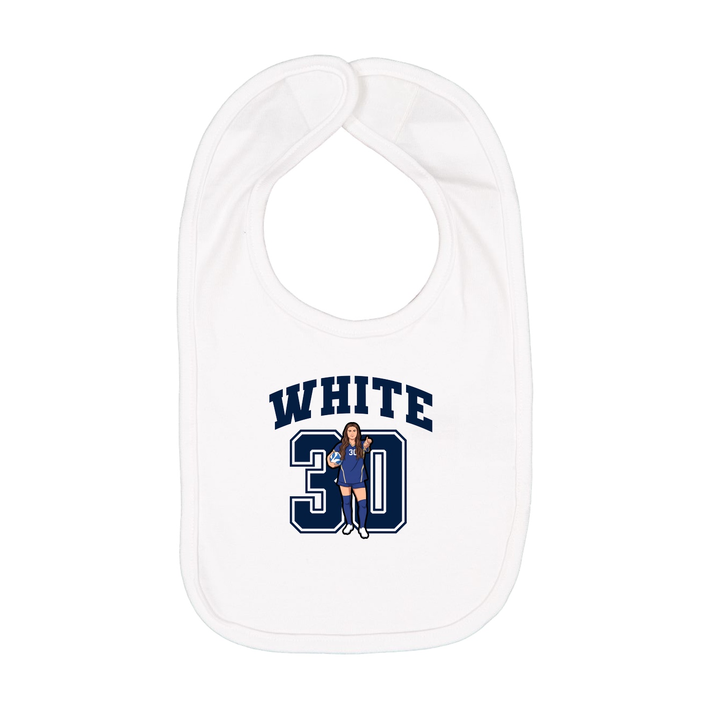 Infant Bib — Number in White