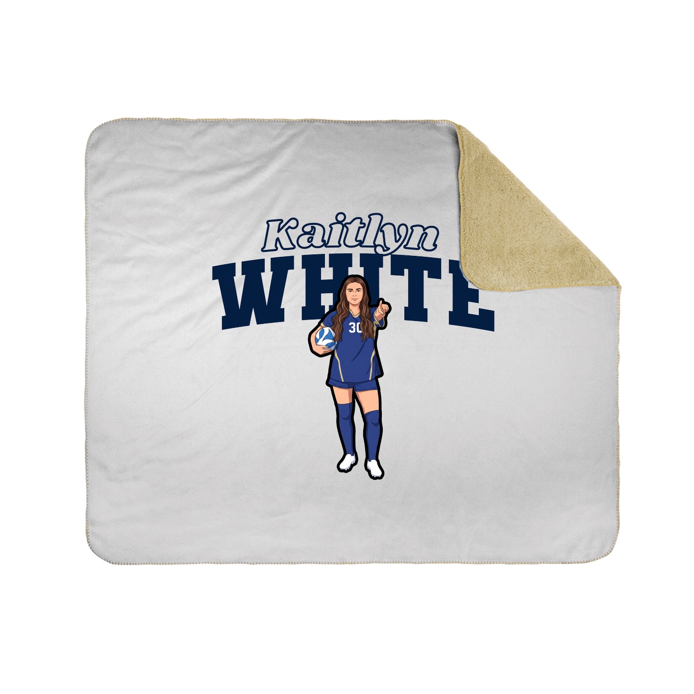 Throw Blanket — Name Arch in White