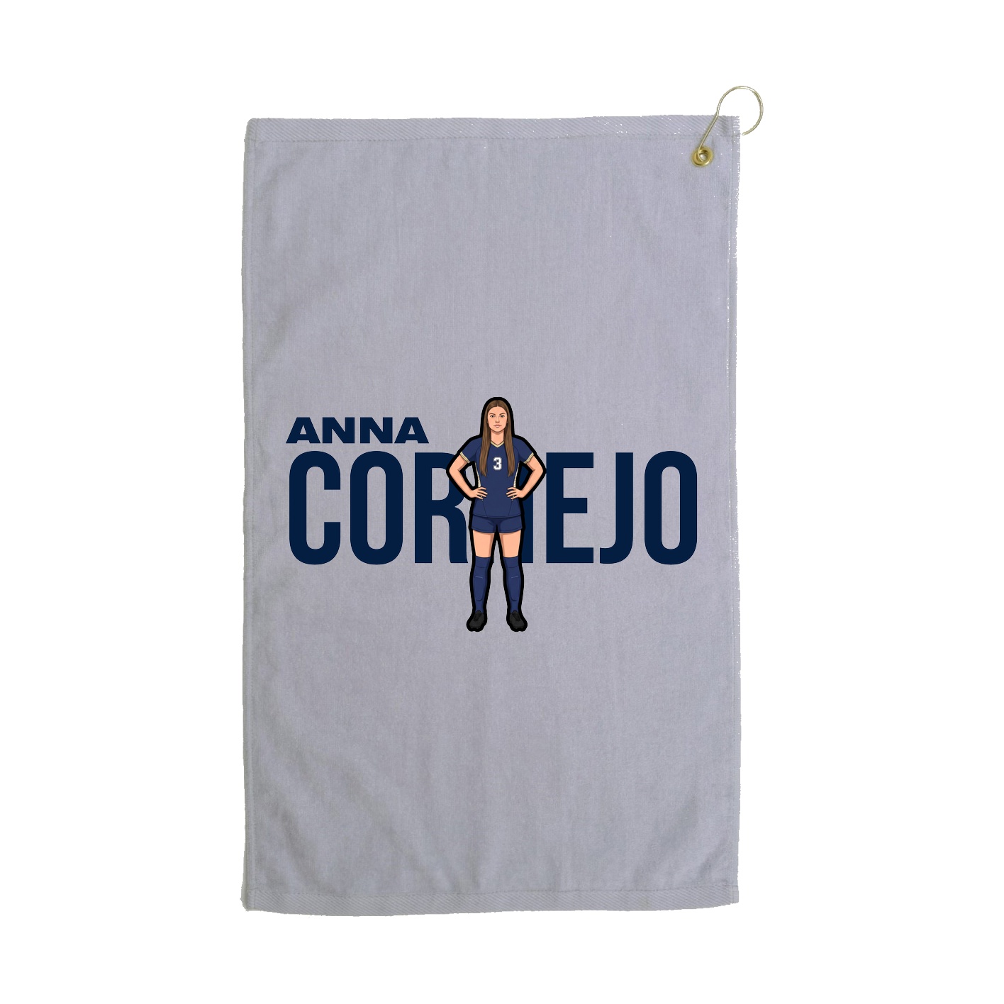 Golf Towel — Player Name in Grey