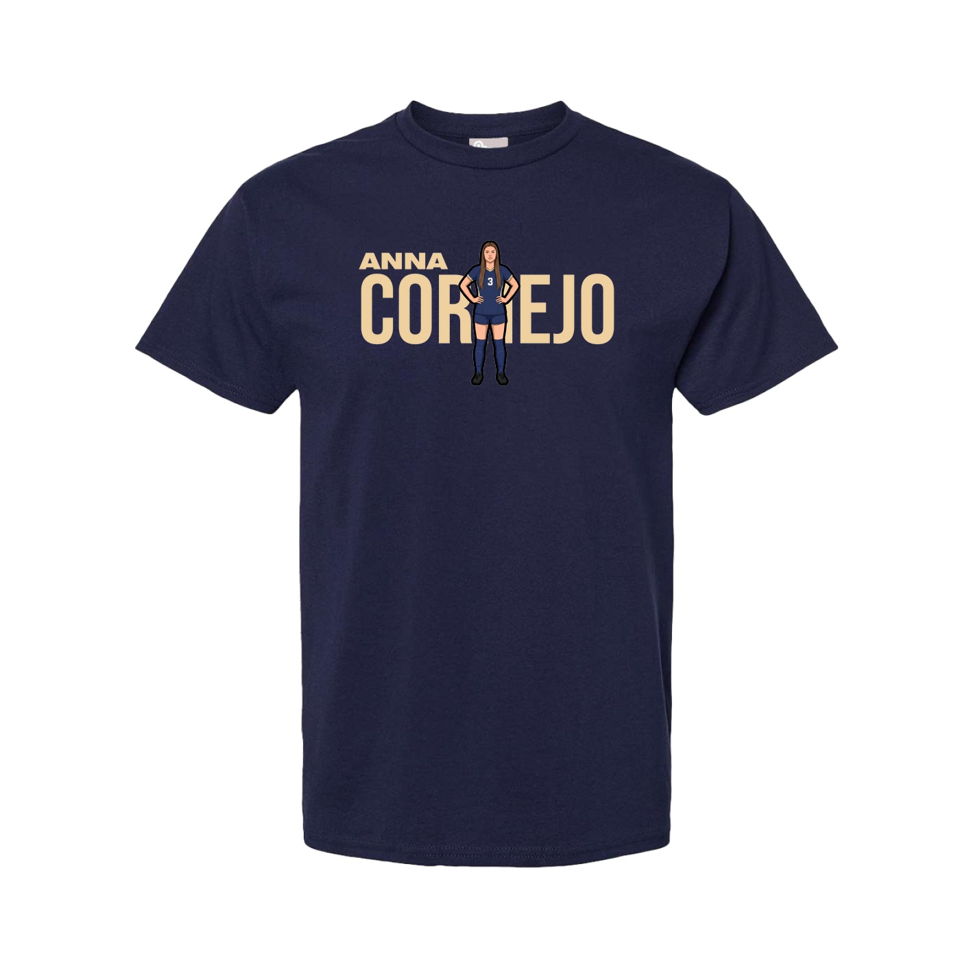 Youth Tee — Player Name in Navy