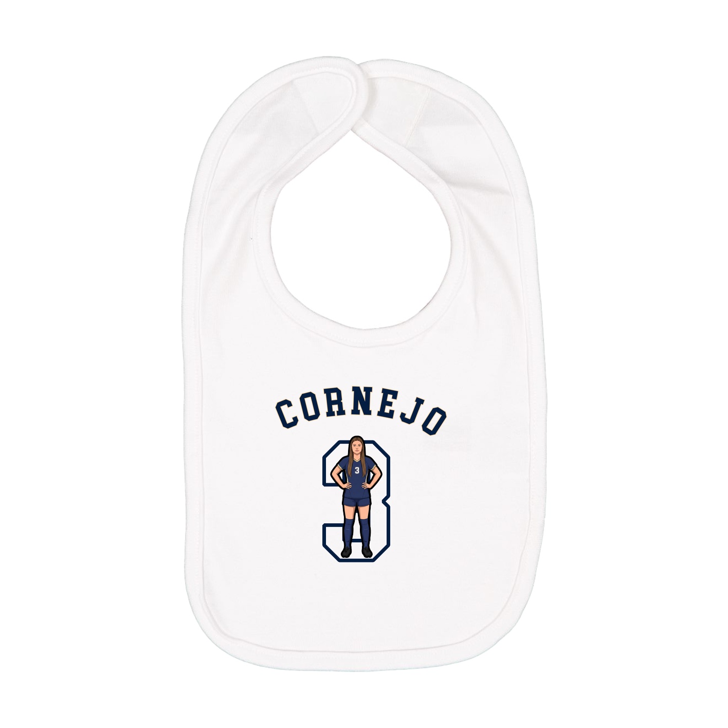 Infant Bib — Shirsey Arch in White