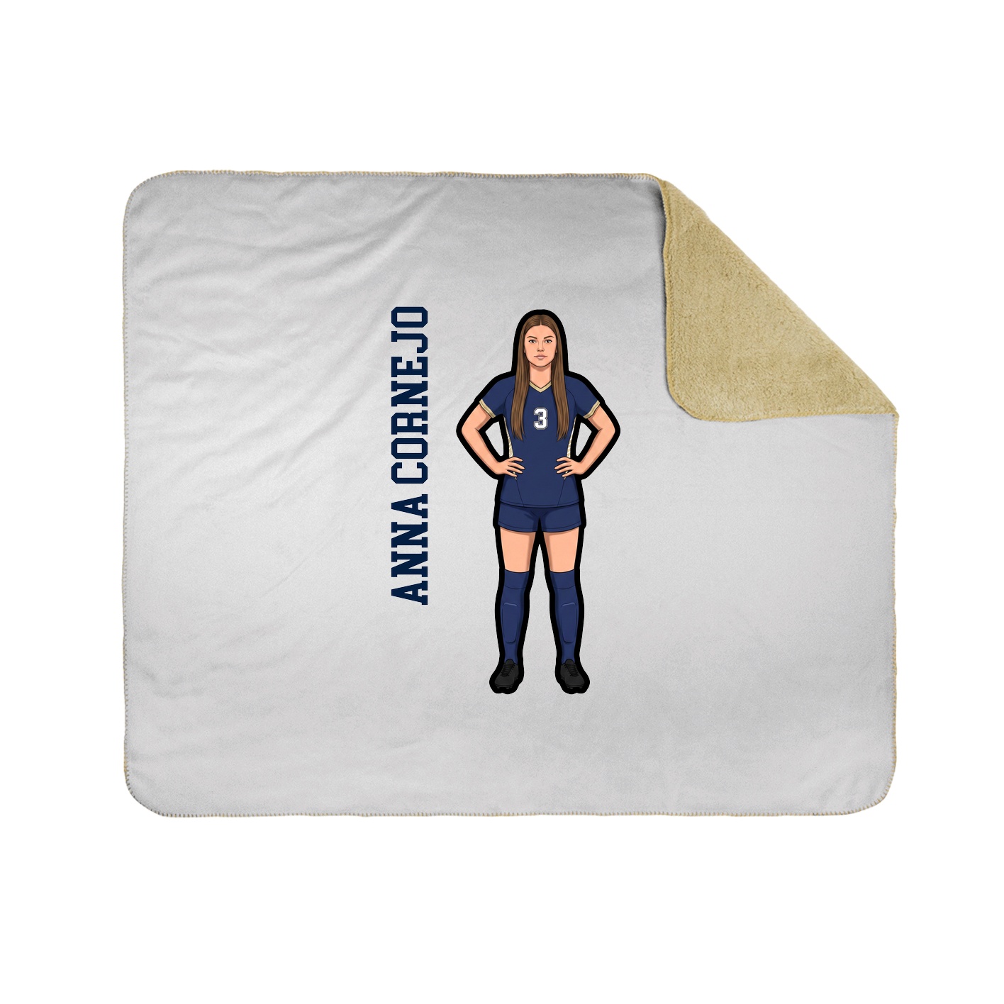 Throw Blanket — Name Vertical in White