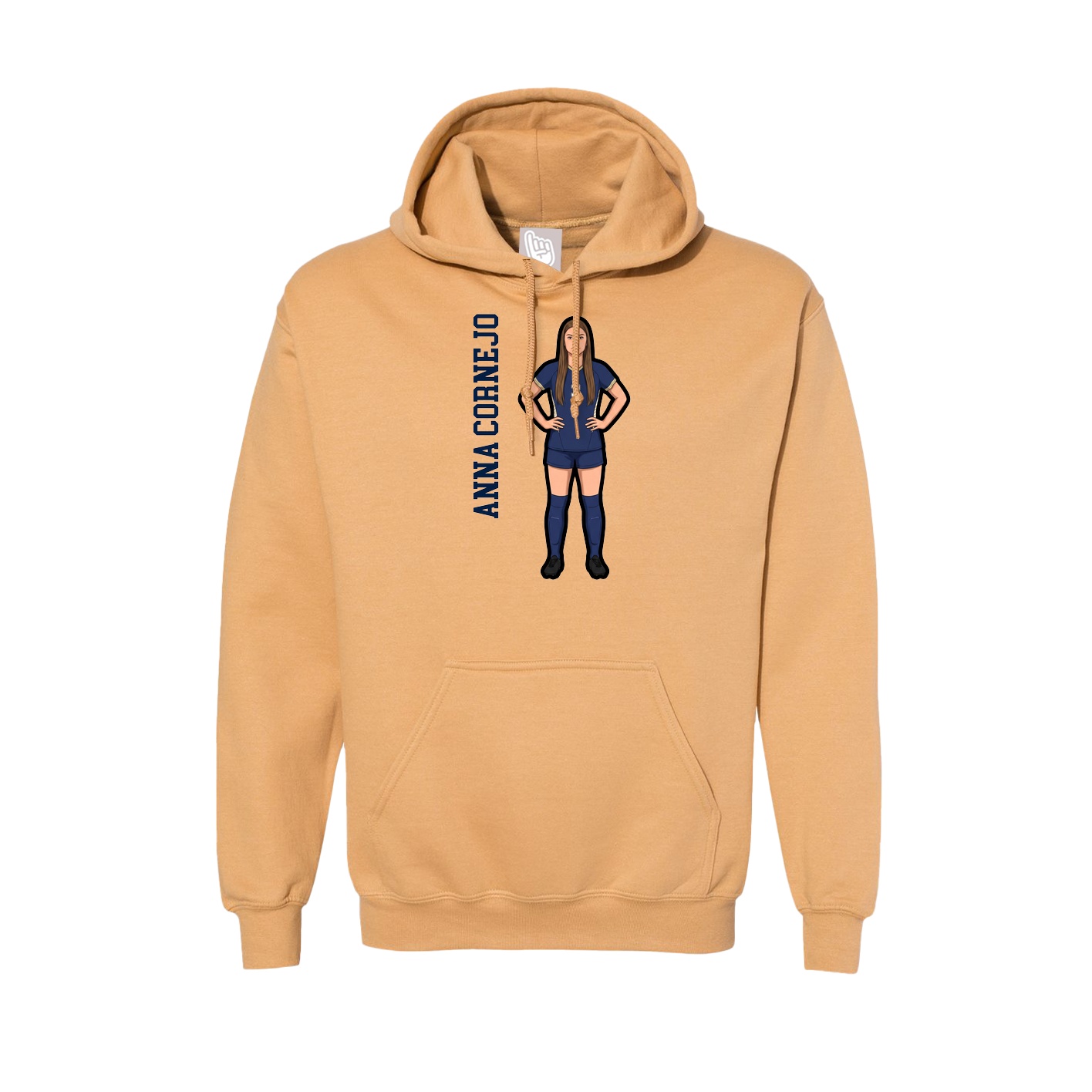 Hoodie — Name Vertical in Vegas Gold