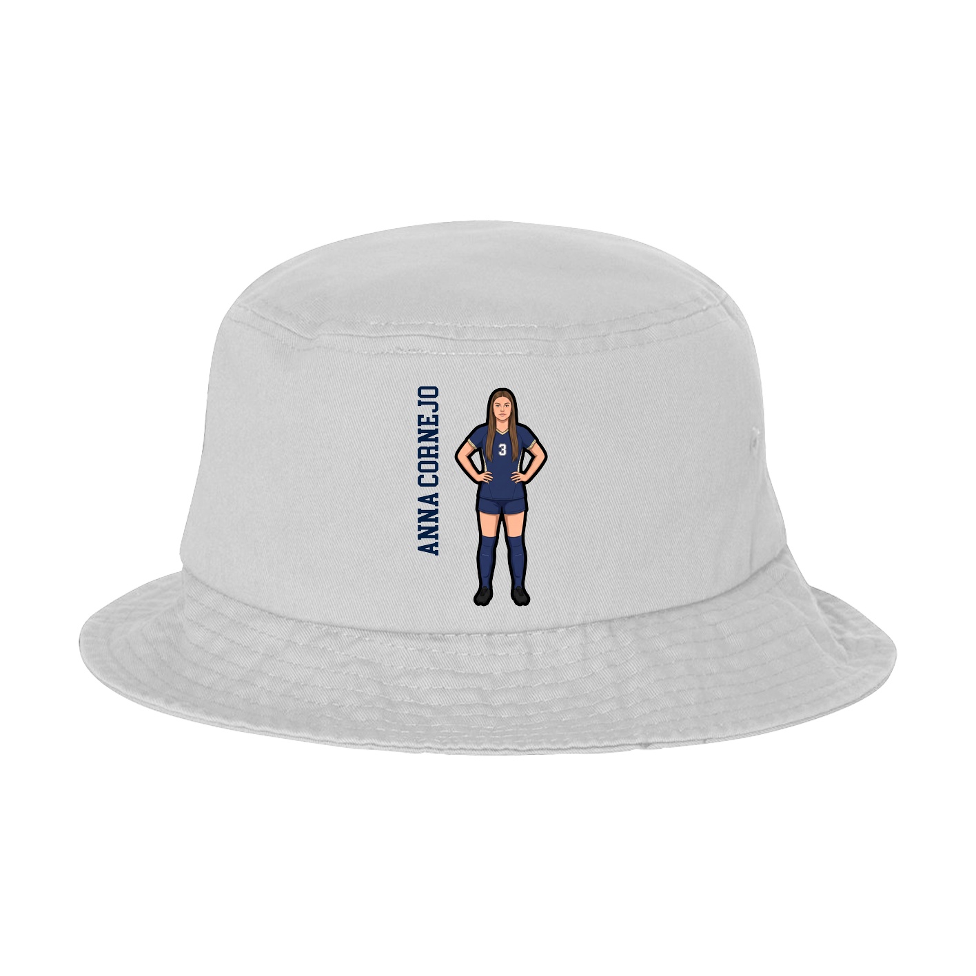 Bucket Cap — Name Vertical in White