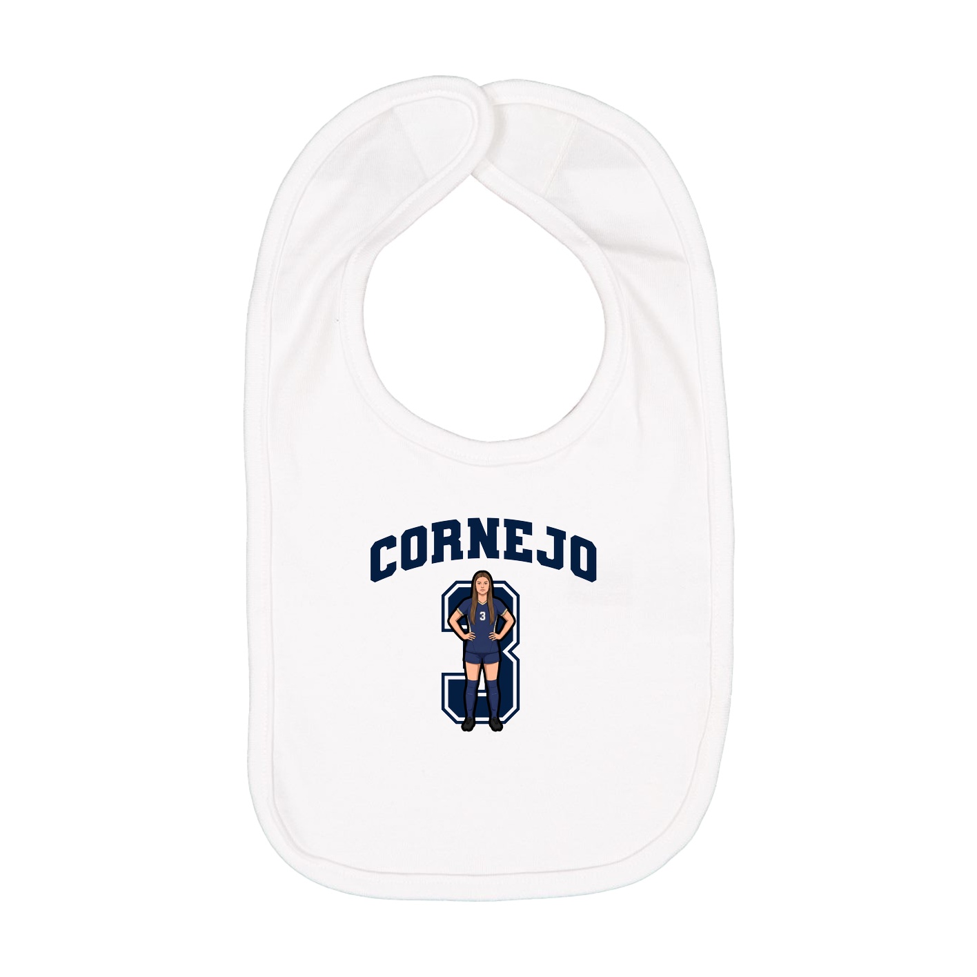 Infant Bib — Number in White