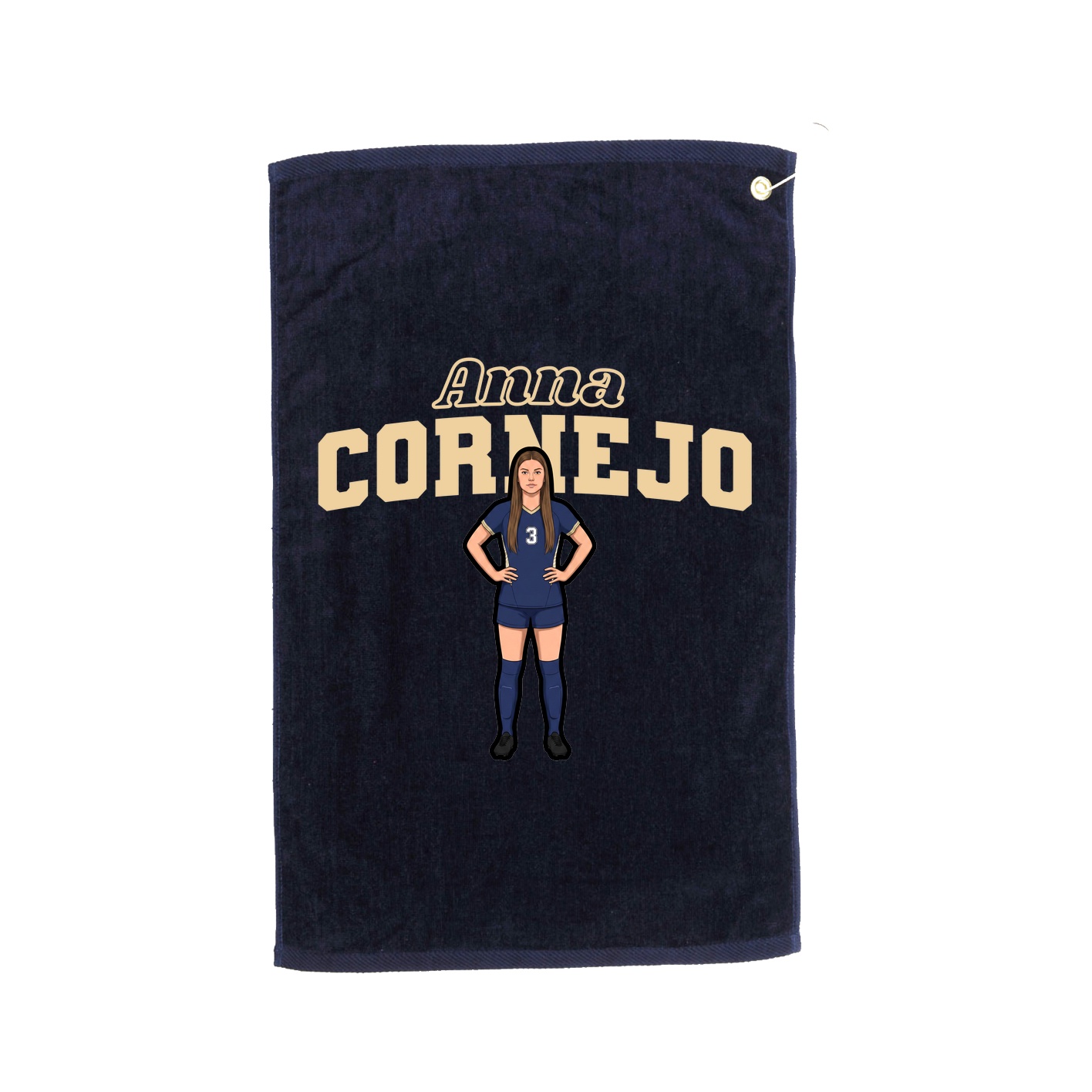 Golf Towel — Name Arch in Navy