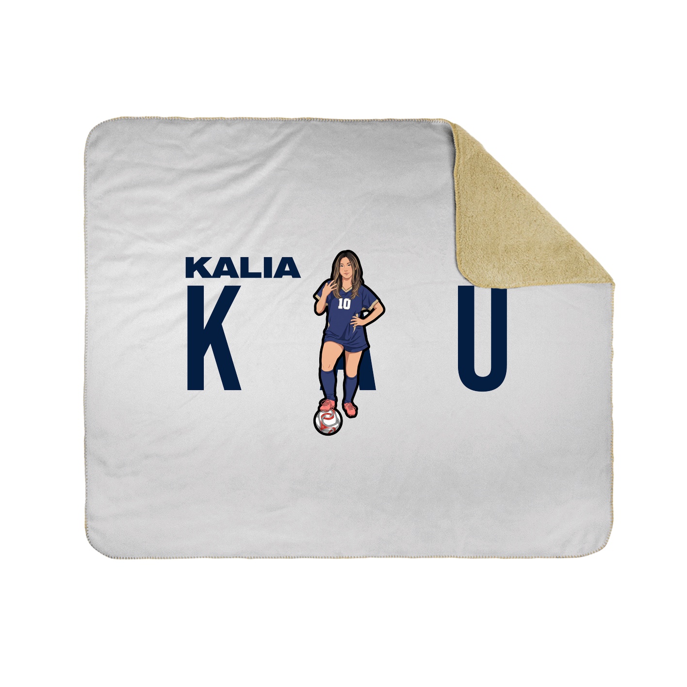 Throw Blanket — Player Name in White