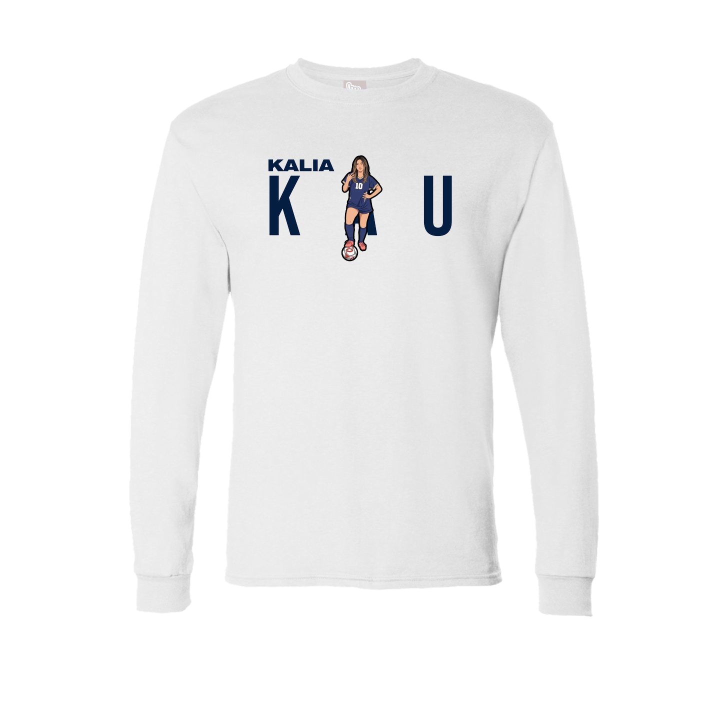 Long Sleeve Tee — Player Name in White