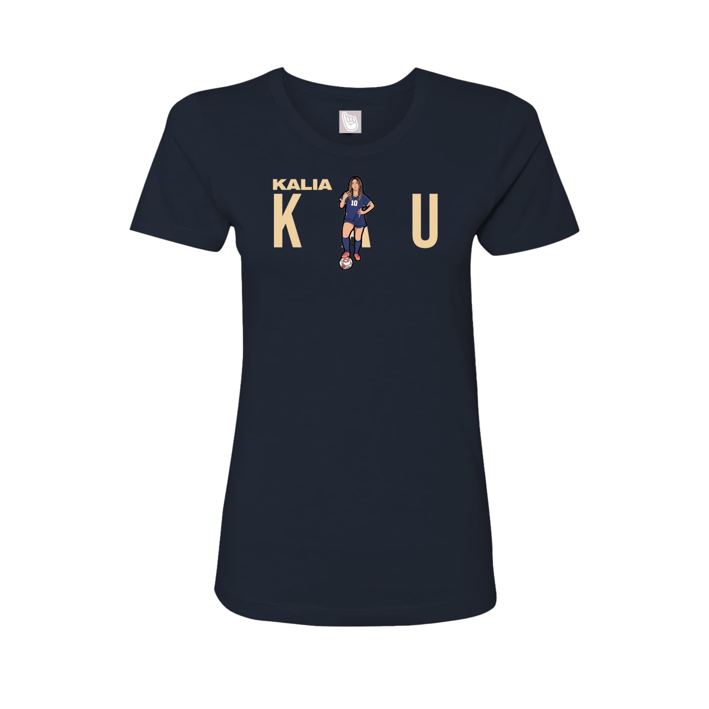 Fitted Women's Tee — Player Name in Navy