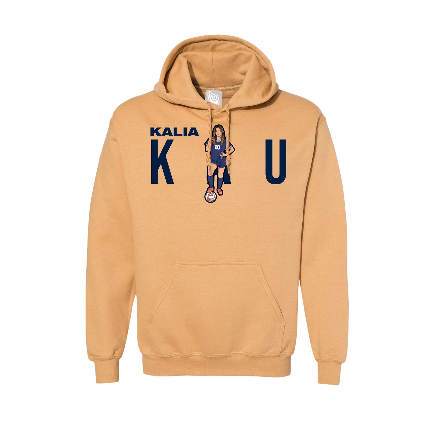 Hoodie — Player Name in Vegas Gold