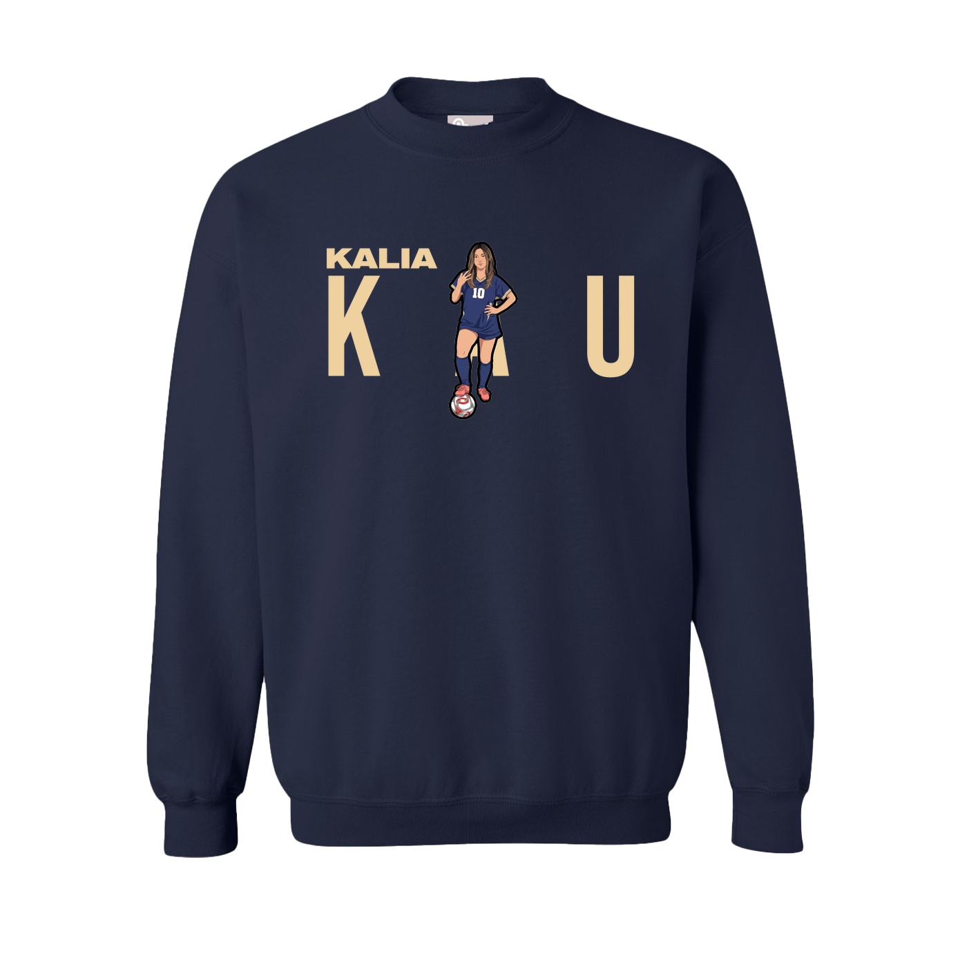 Fleece Crew — Player Name in Navy