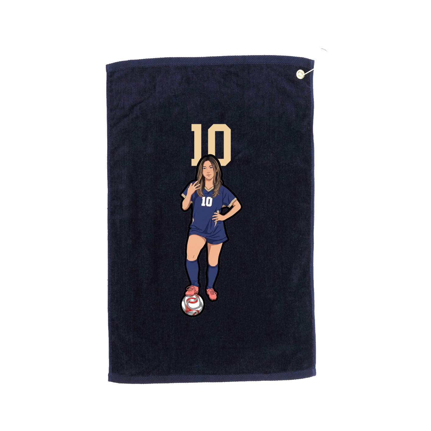 Golf Towel — Number Top in Navy