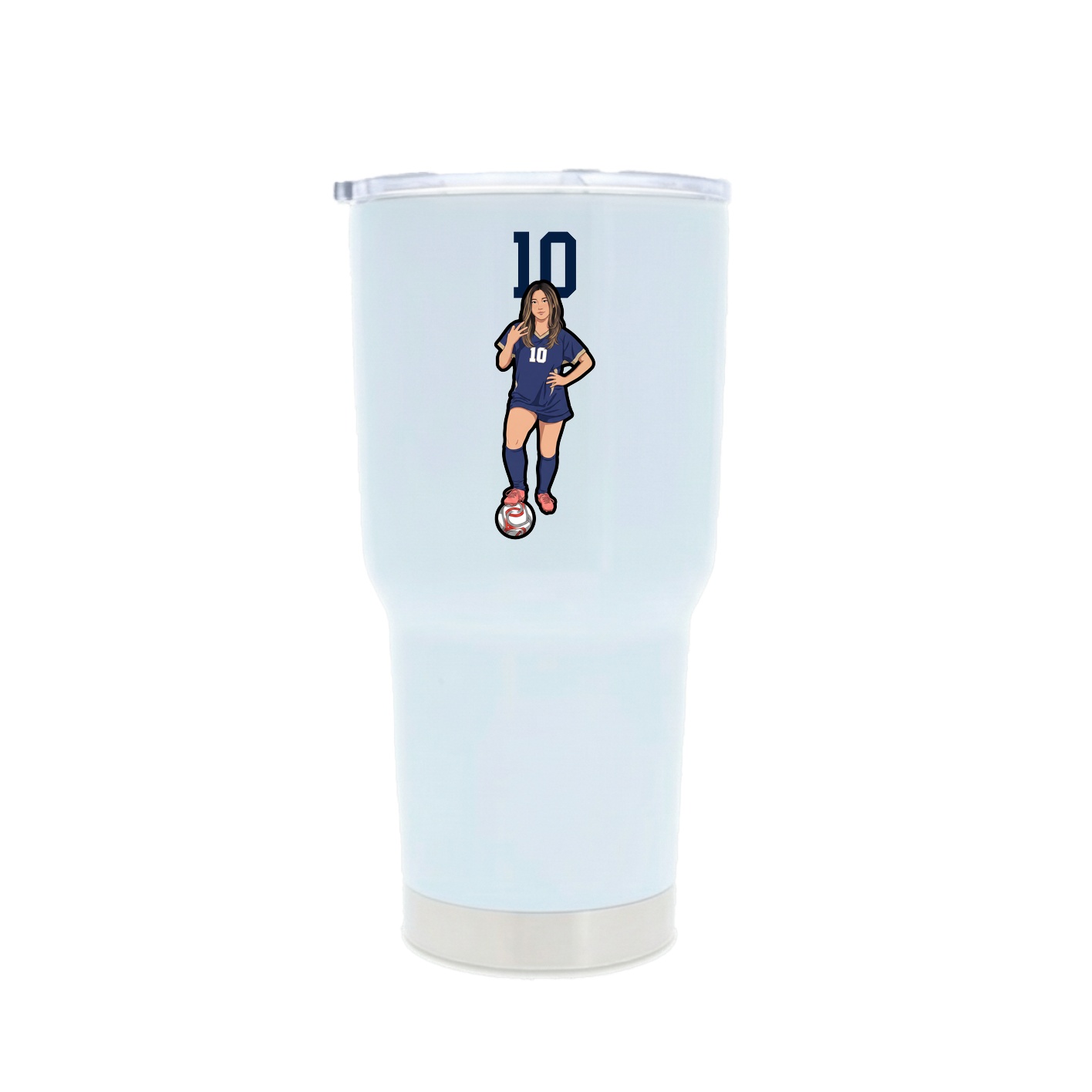 30oz Stainless Steel Tumbler — Number Top in White