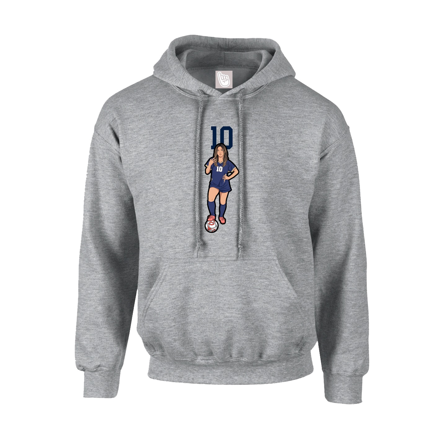 Hoodie — Number Top in Grey