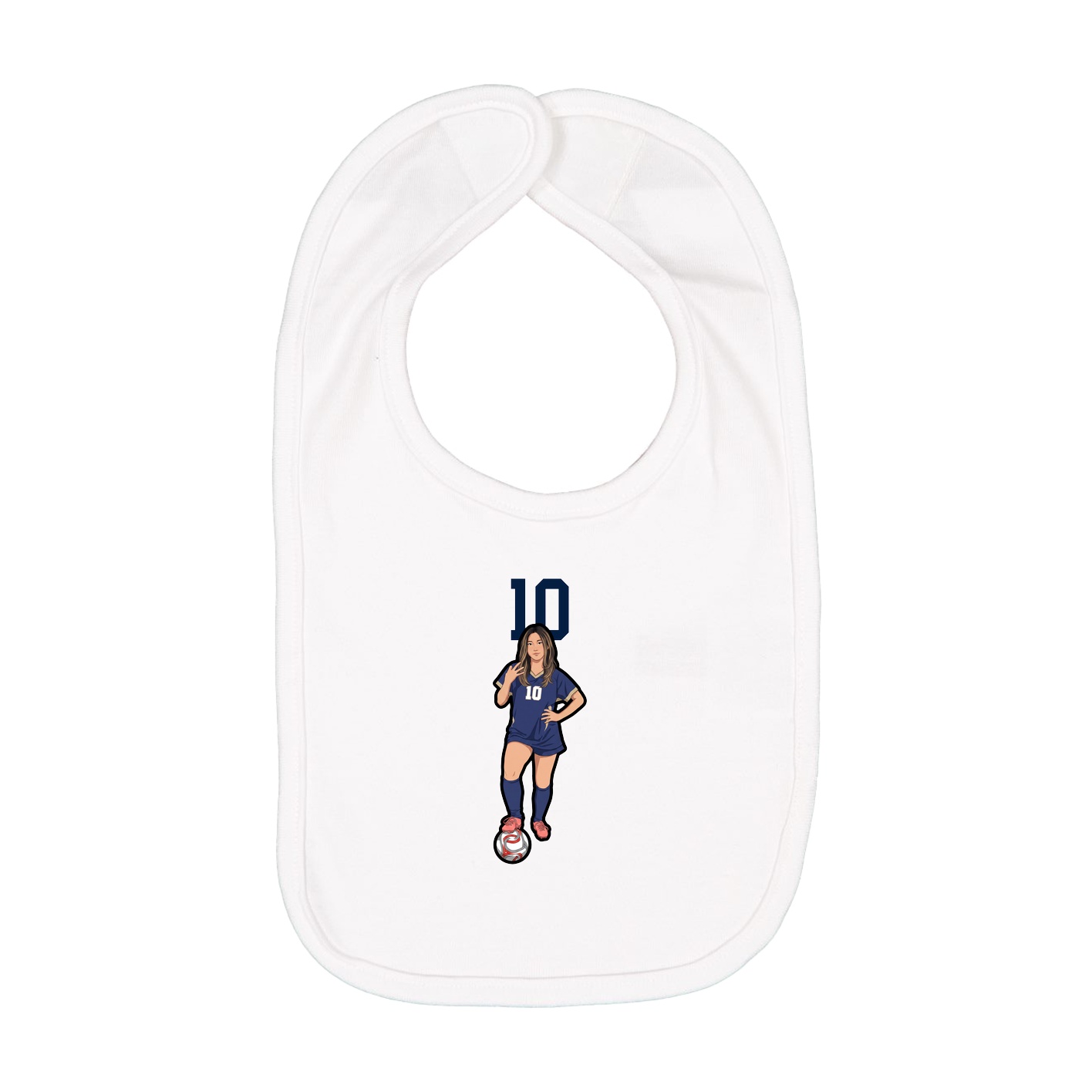 Infant Bib — Number Top in White