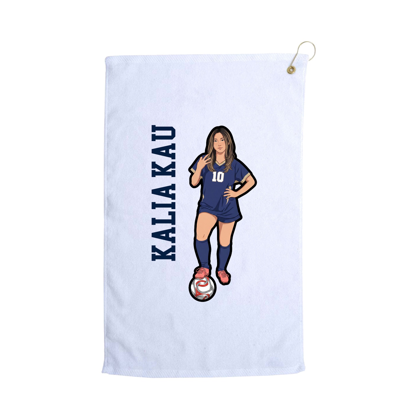 Golf Towel — Name Vertical in White