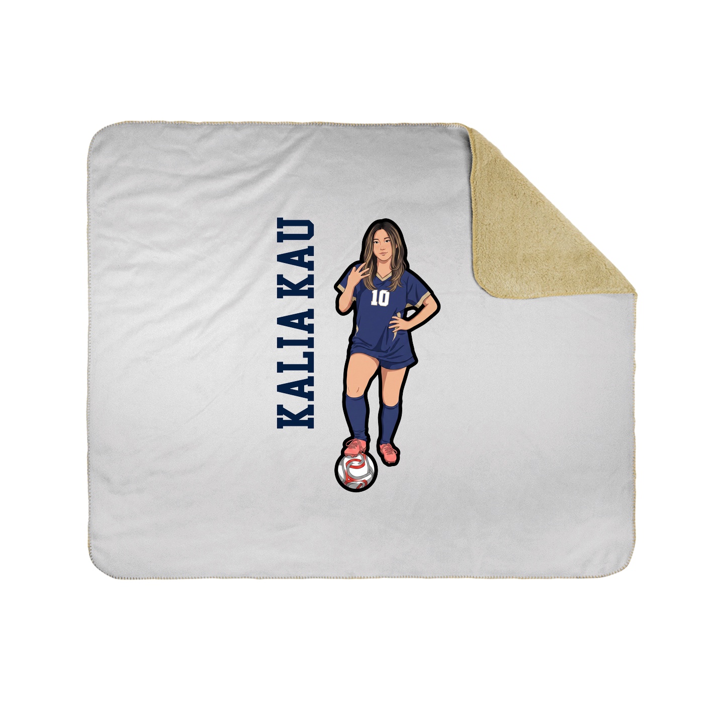 Throw Blanket — Name Vertical in White