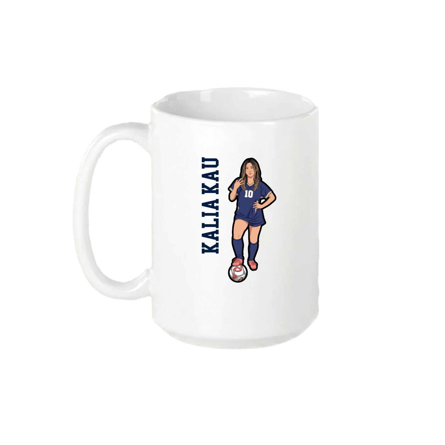 15oz Coffee Mug — Name Vertical in White