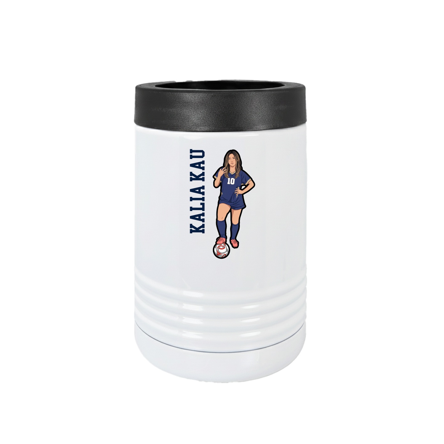 Beverage Holder — Name Vertical in White