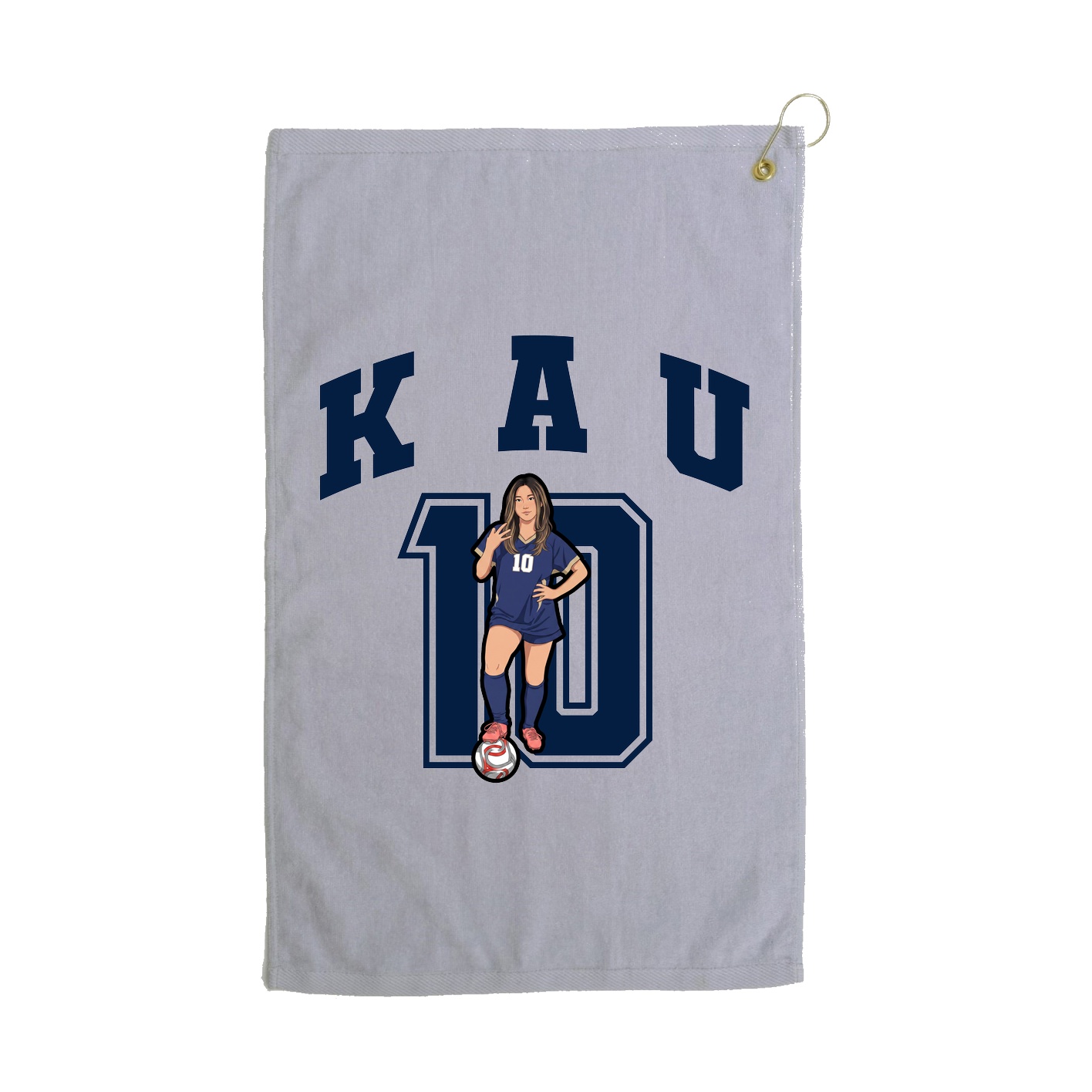 Golf Towel — Number in Grey